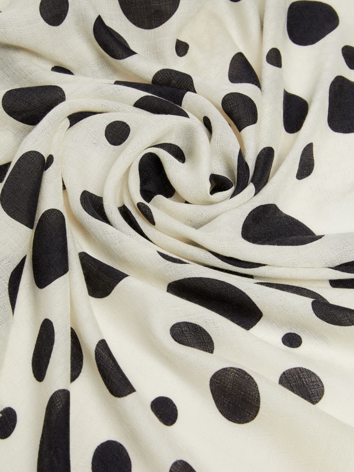 Polka dot cashmere and silk stole