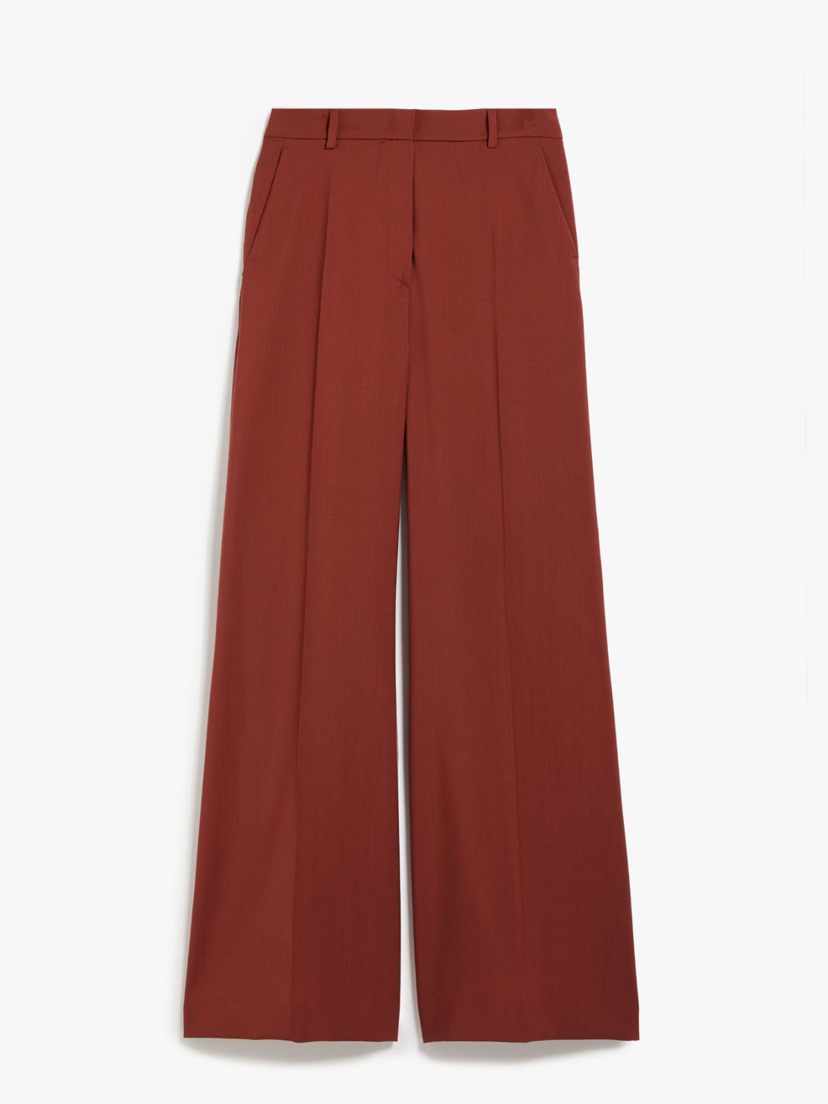 Flared woollen cloth trousers
