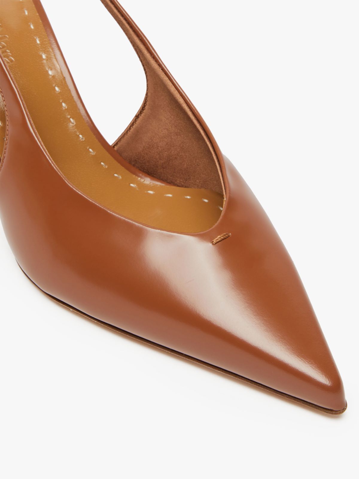 Leather slingback court shoes