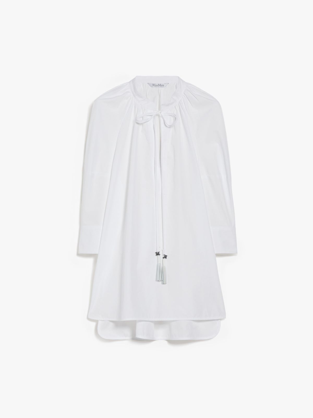 Cotton shirt with balloon sleeves