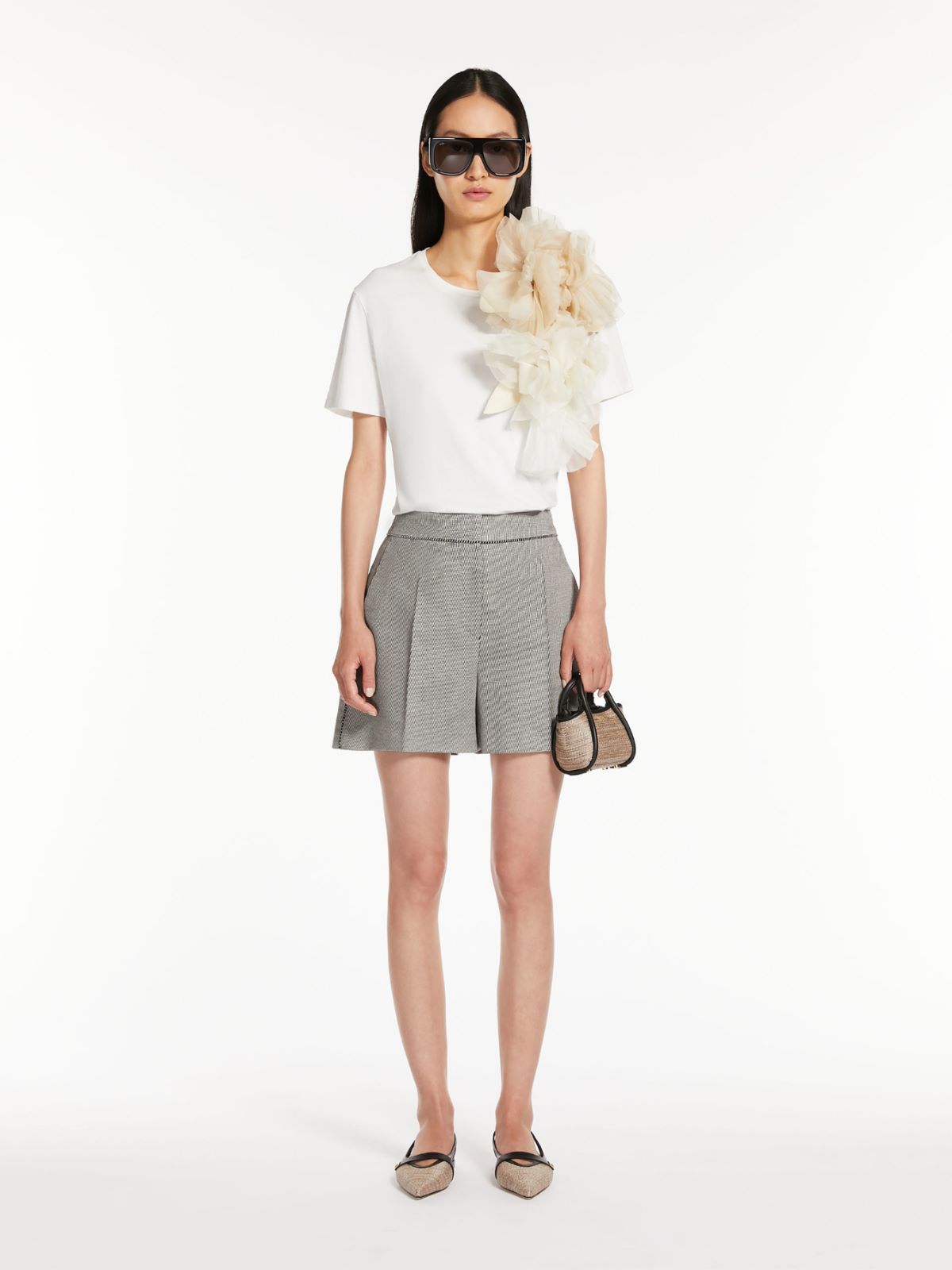 Jacquard raffia-effect fabric mini Marine bag