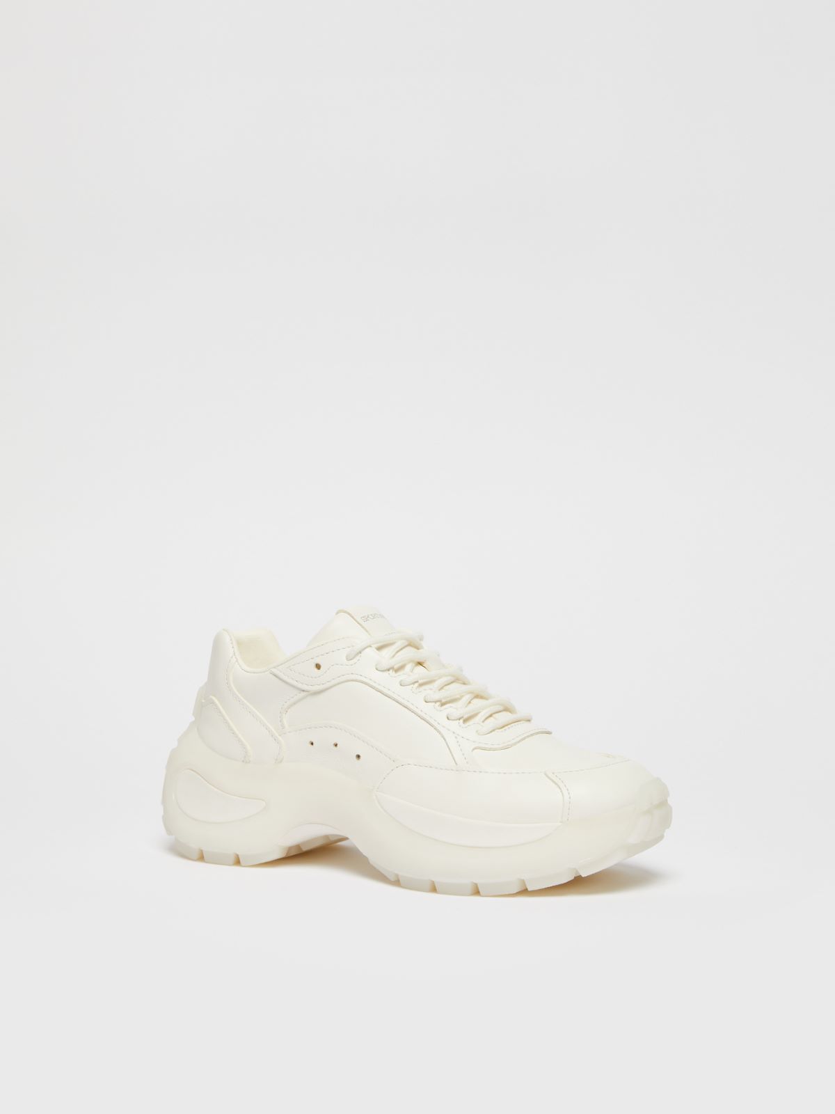 Chunky-sole leather sneakers