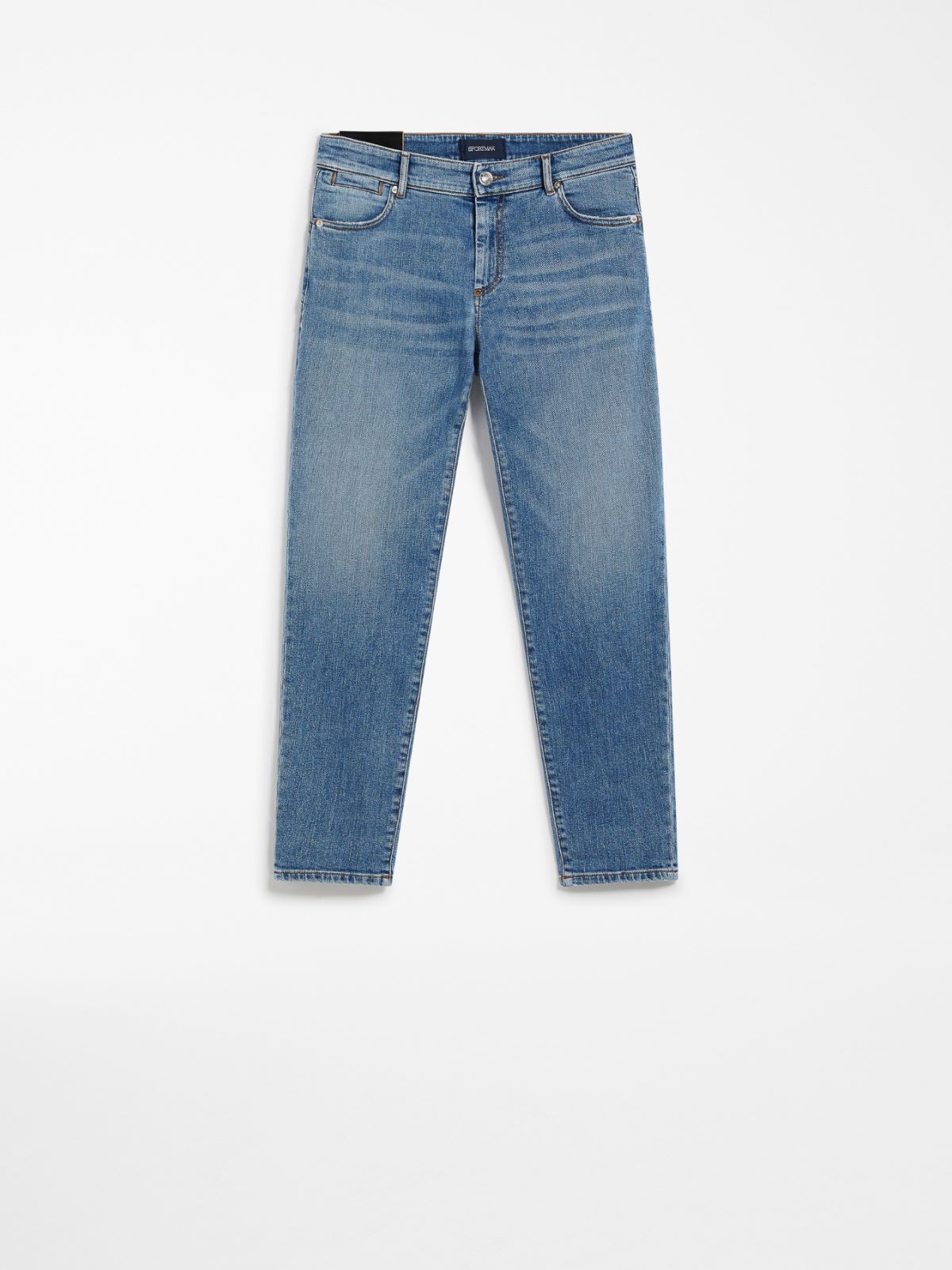 Low-waisted cigarette denim jeans