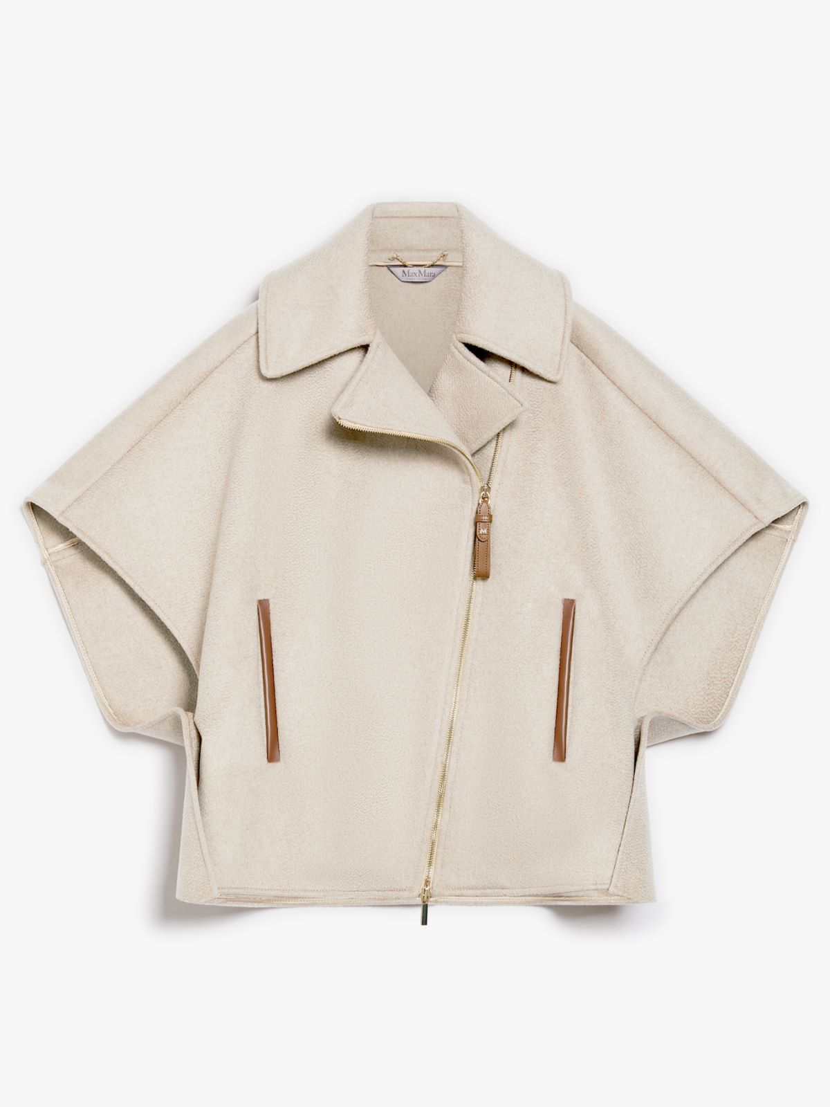 Cashmere biker jacket cape