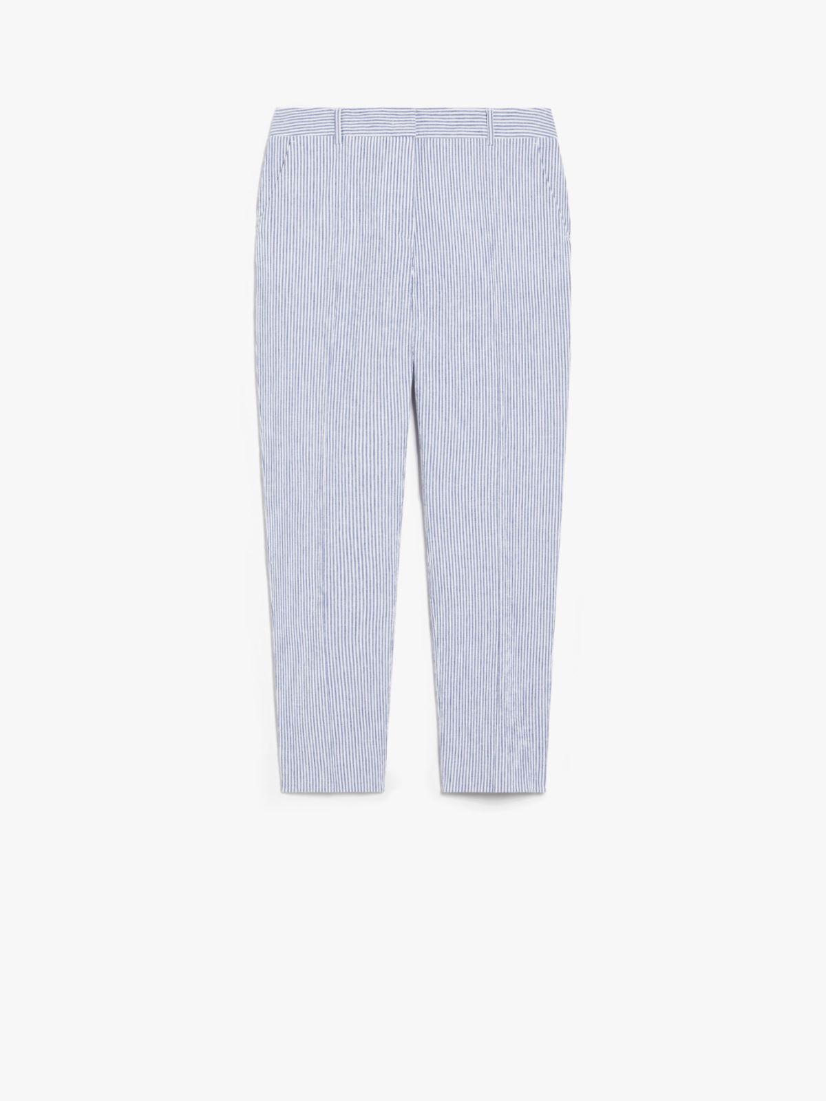 Cotton and linen seersucker trousers