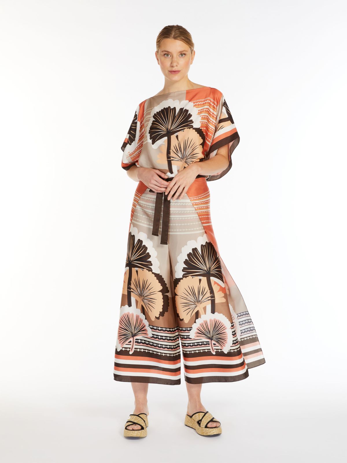 Printed satin blouse