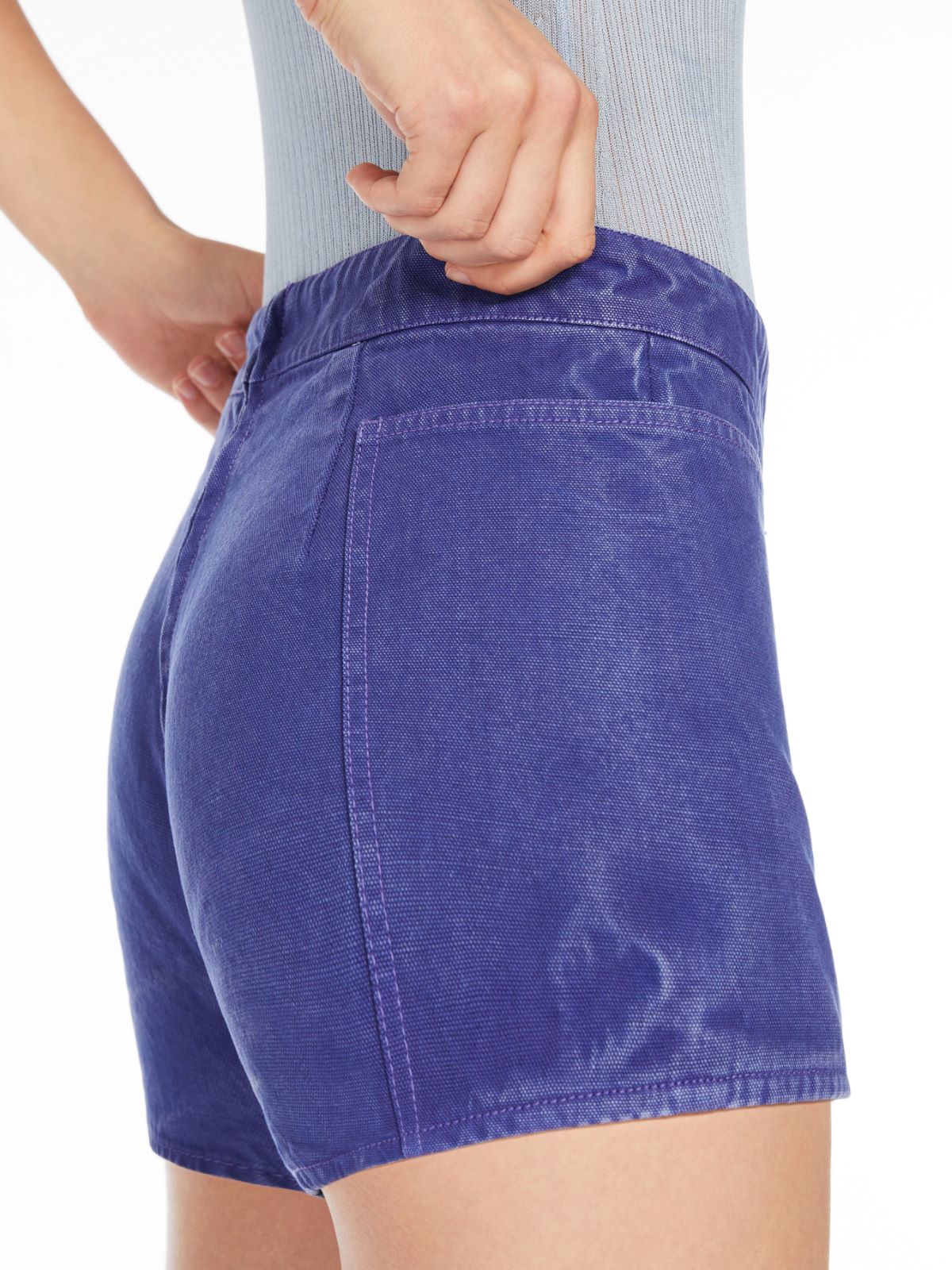 Cotton canvas mini shorts