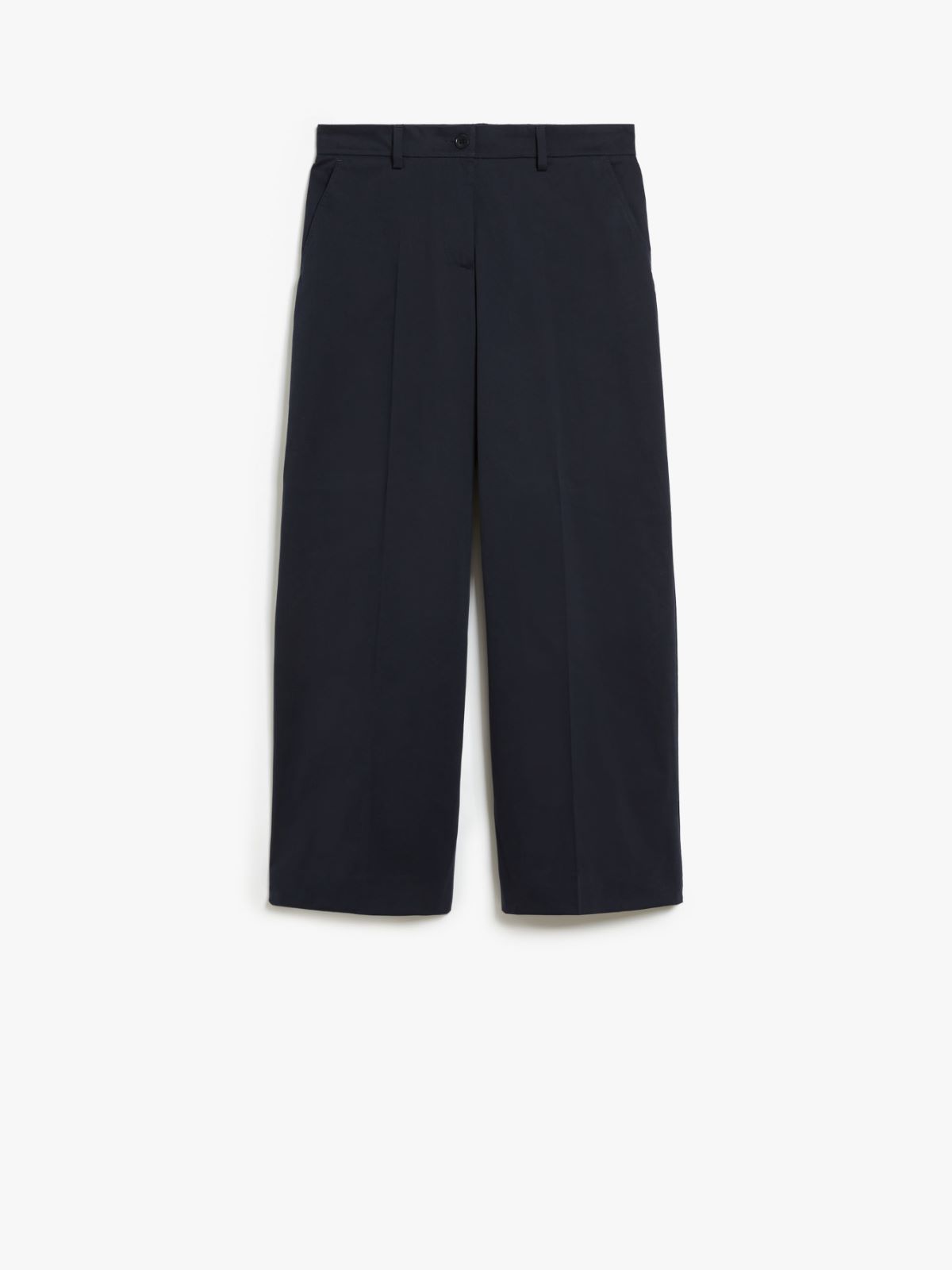 Cotton satin cropped trousers