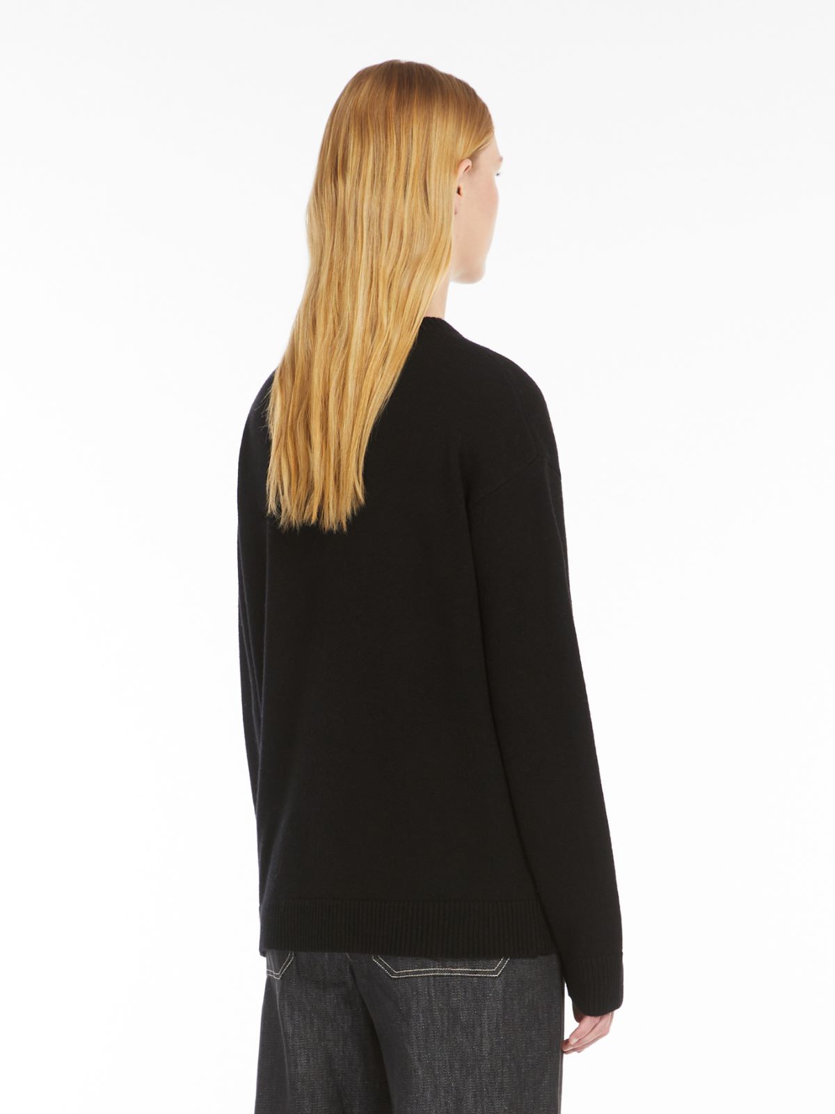 Wool and cashmere jumper with logo