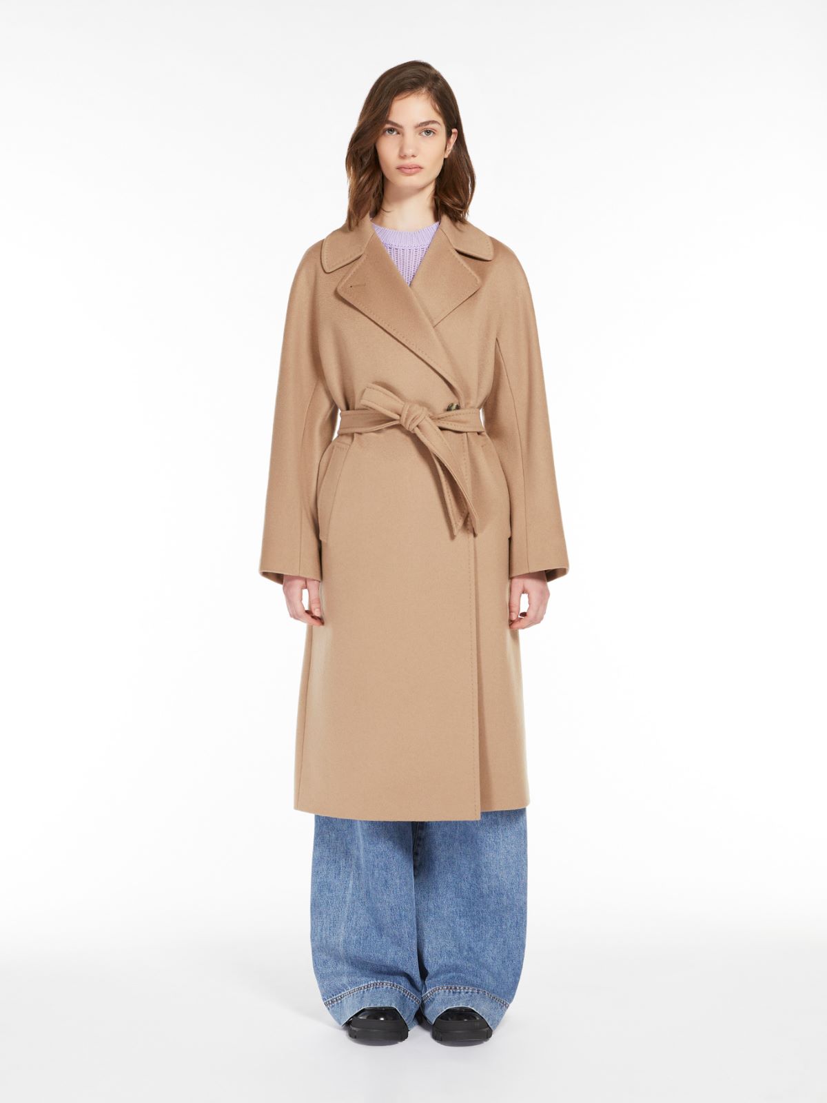 Belted cashmere coat