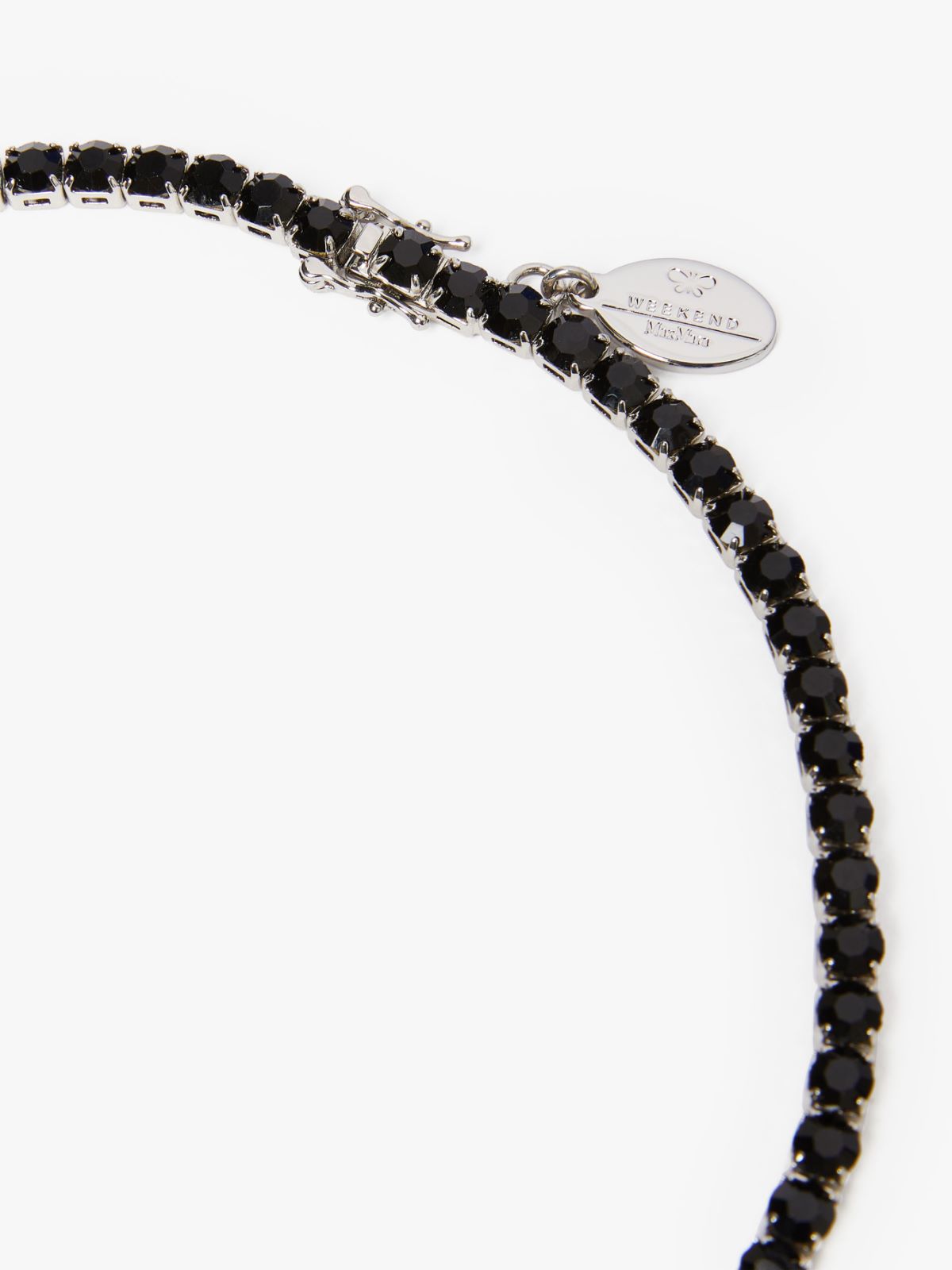 Rhinestone-adorned tennis choker necklace