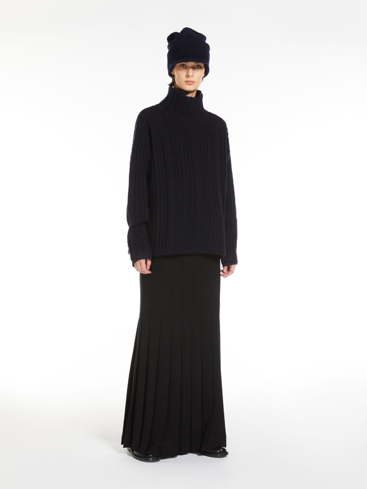 Wool and cashmere polo-neck jumper