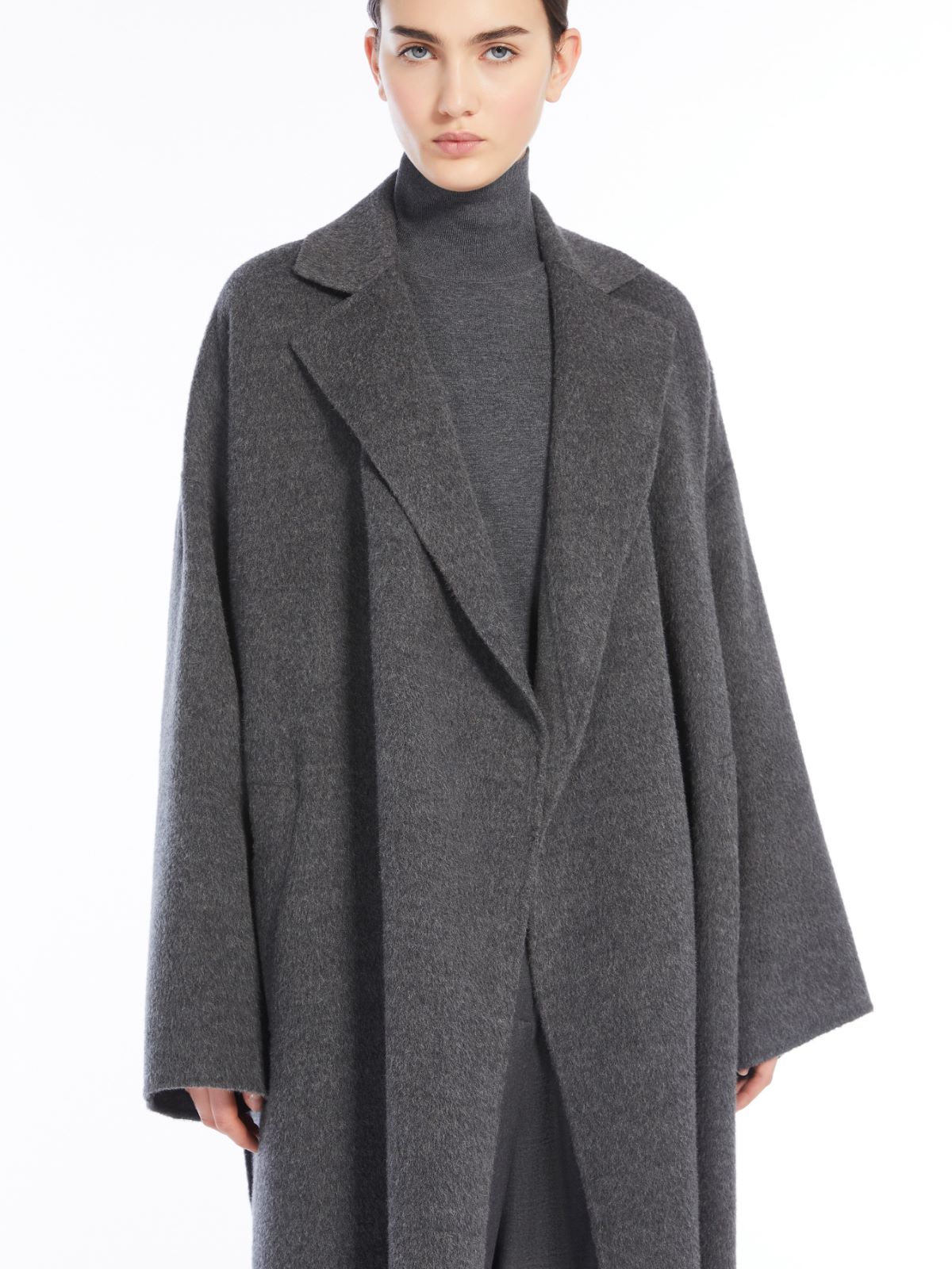 Oversized wool and alpaca coat
