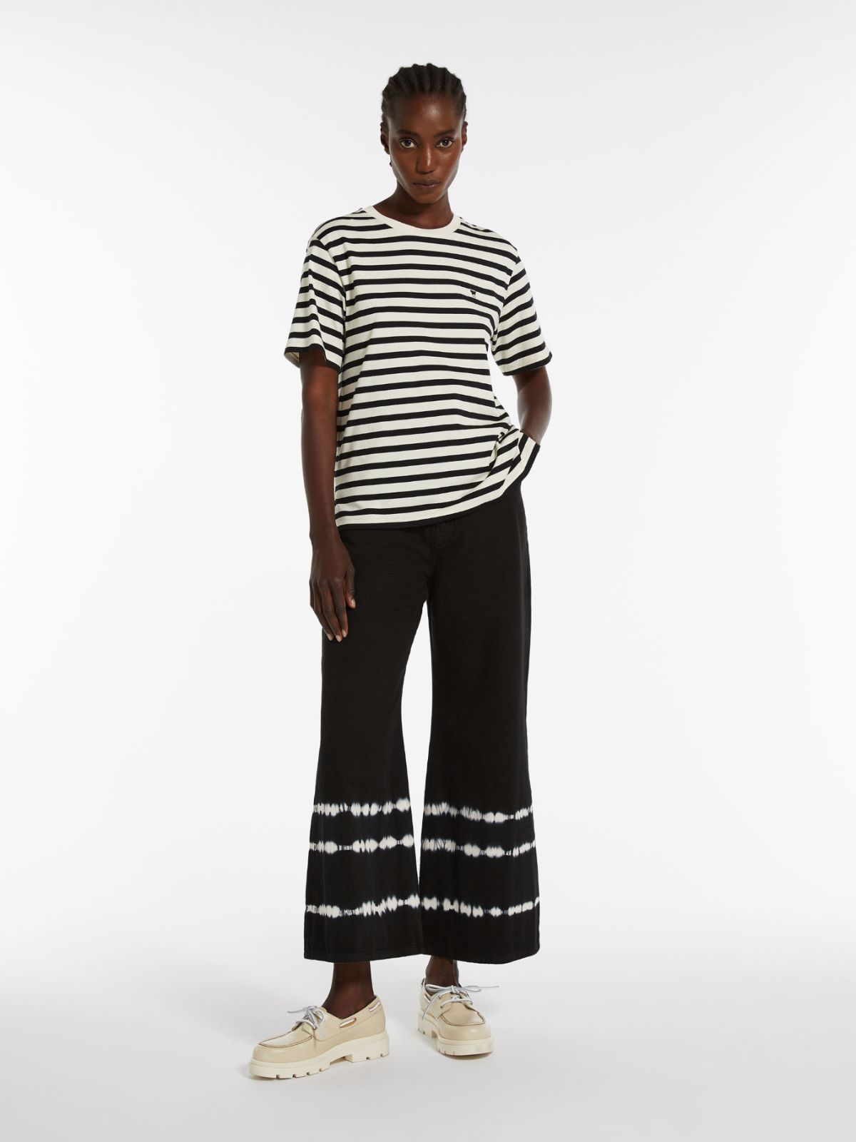 Tie-dye cotton trousers