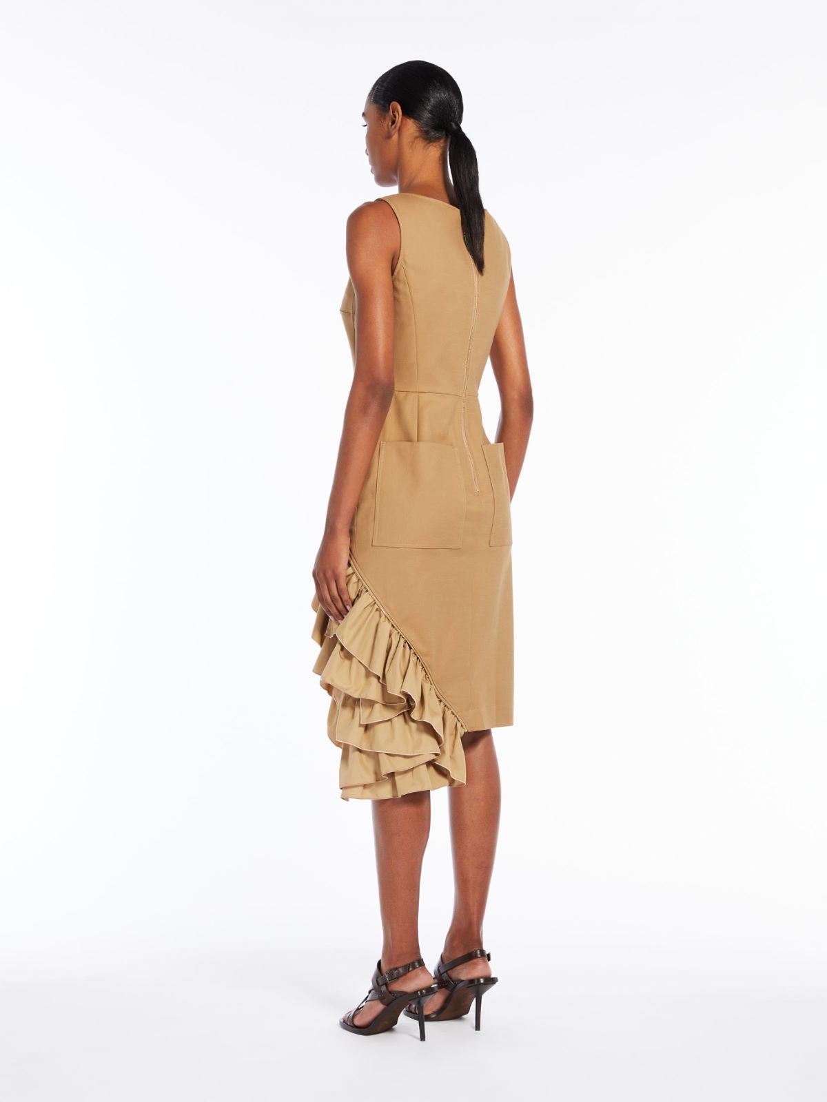 Cotton satin princess-line dress