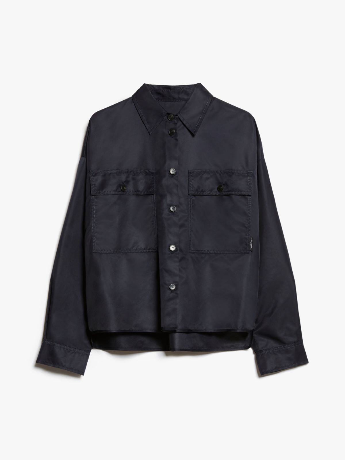 Water-repellent twill cropped shirt