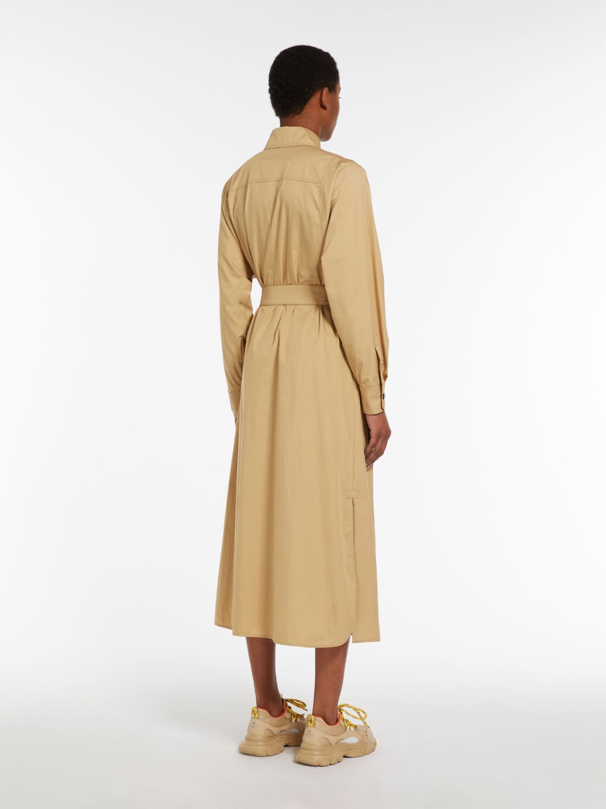 Water-repellent twill shirt dress