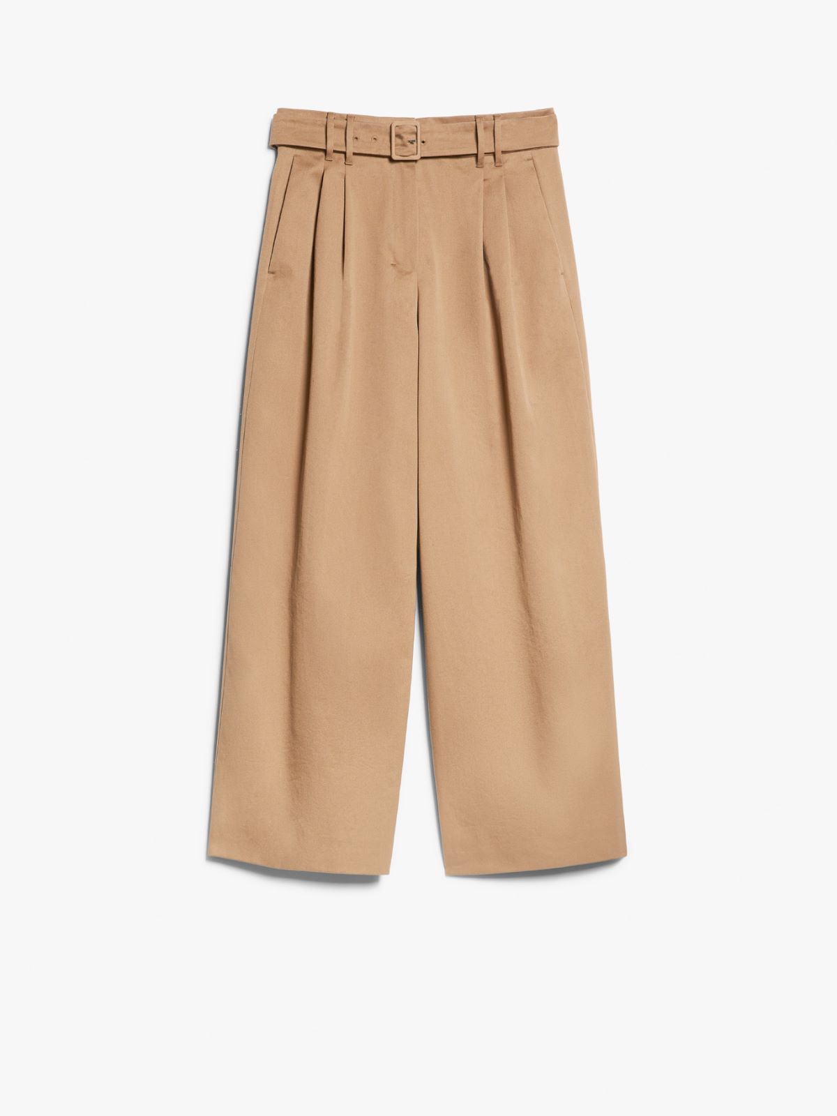 Wide-fit gabardine trousers