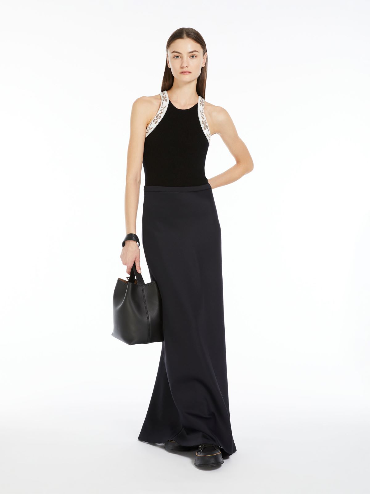 Wool and cashmere halter neck top