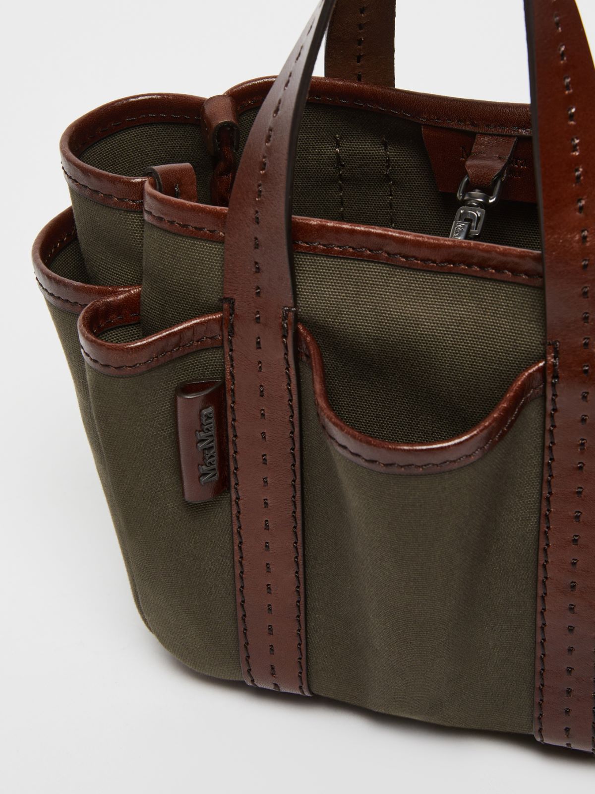 Canvas and leather Giardiniera Mini tote bag