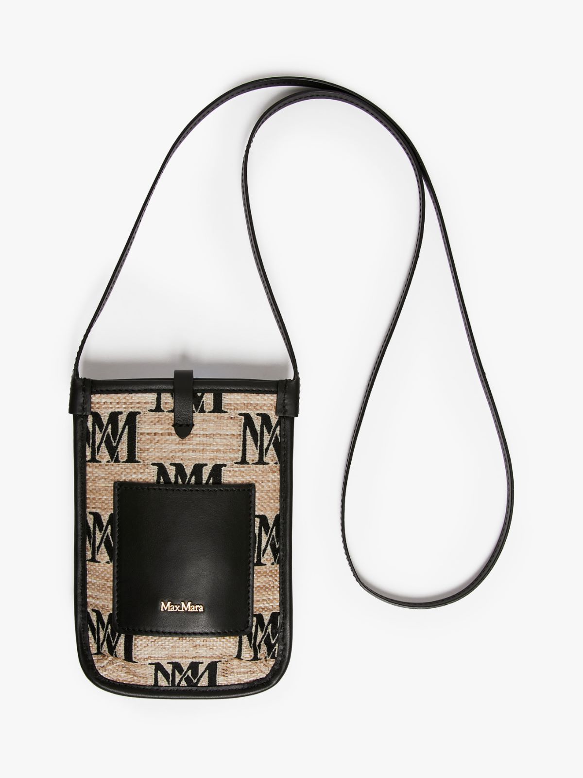 Jacquard raffia-effect fabric smartphone holder