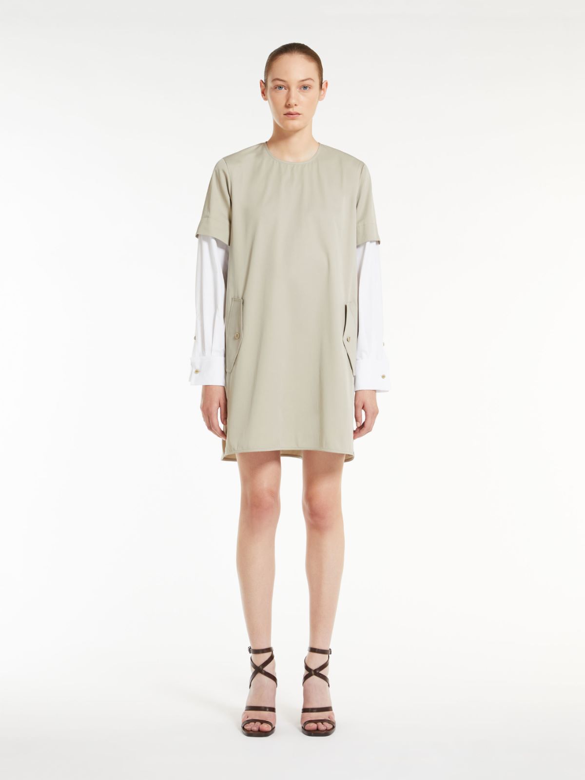 Cotton and silk T-shirt dress