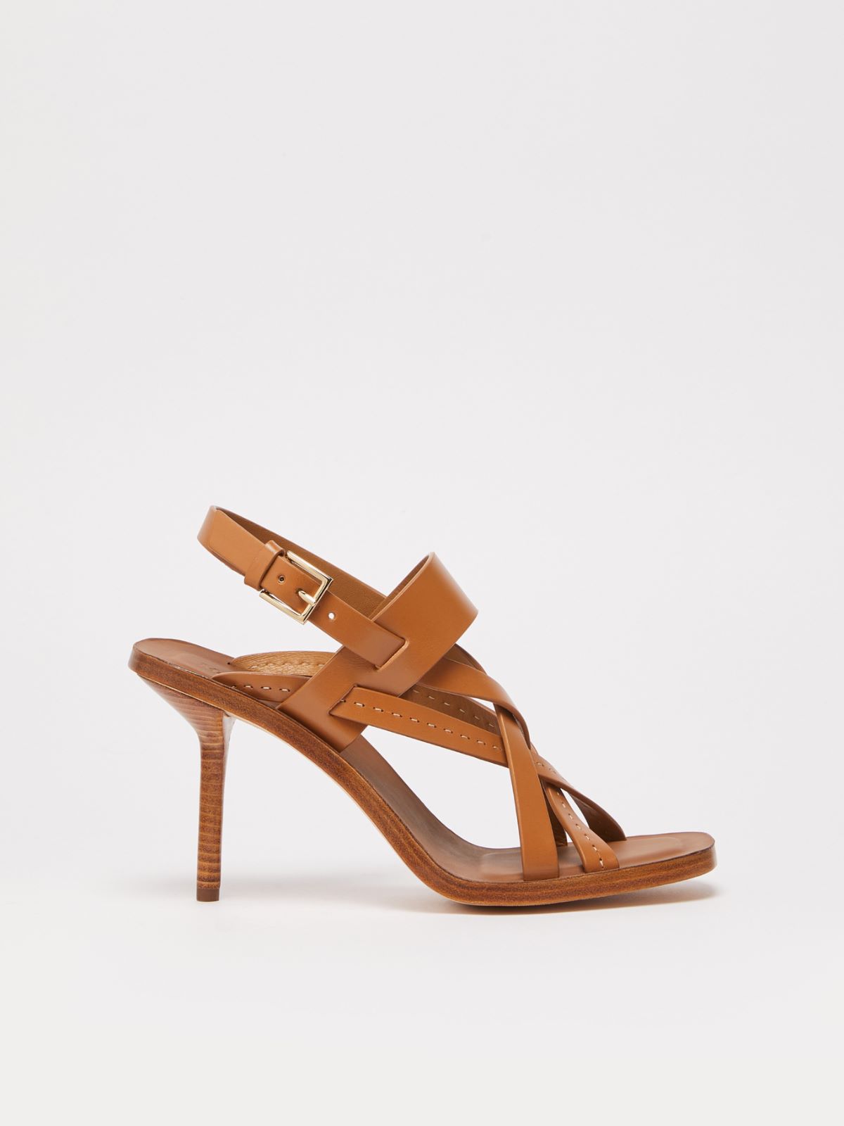 Leather cage sandals
