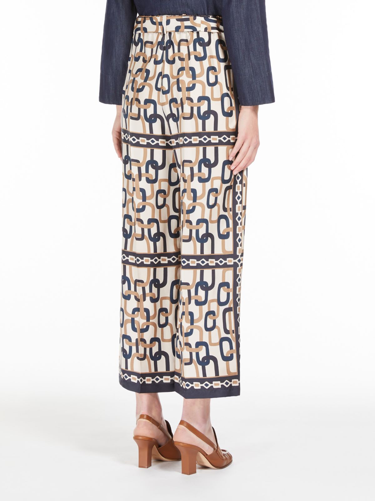 Printed twill trousers