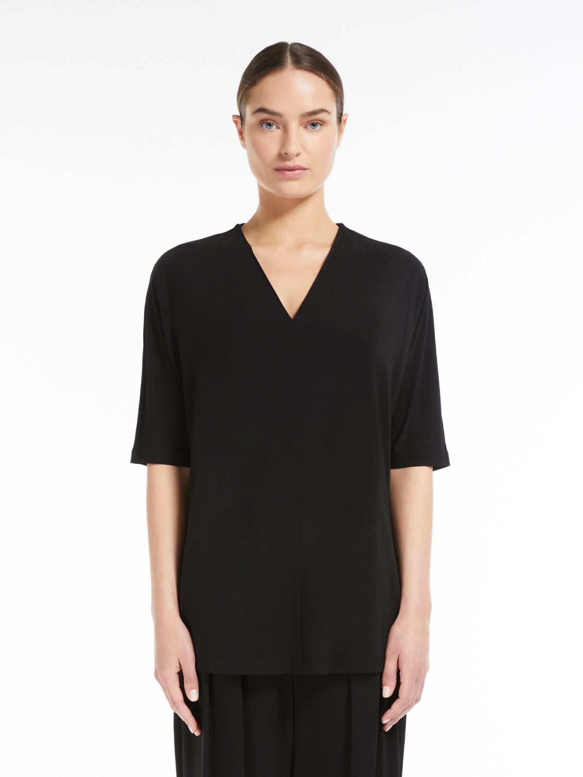 Oversized jersey crepe tunic