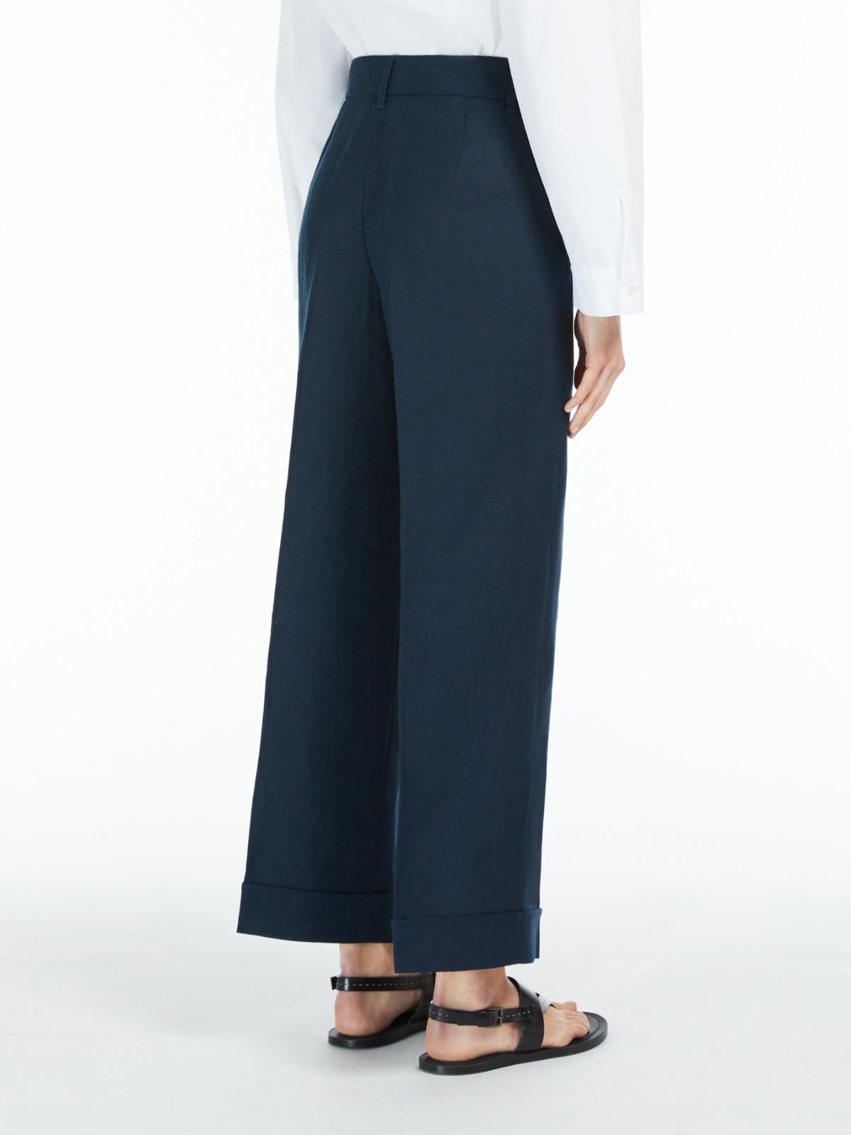 Linen canvas palazzo trousers