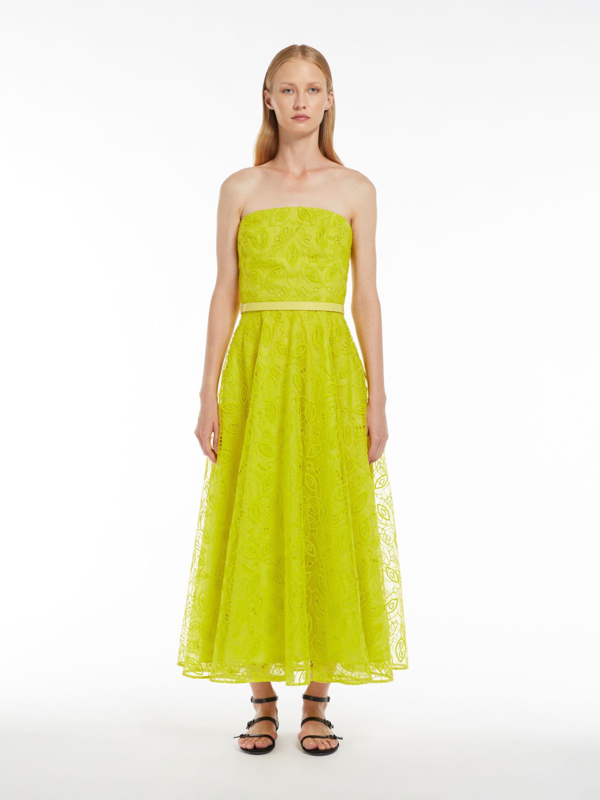 Embroidered organza bustier dress