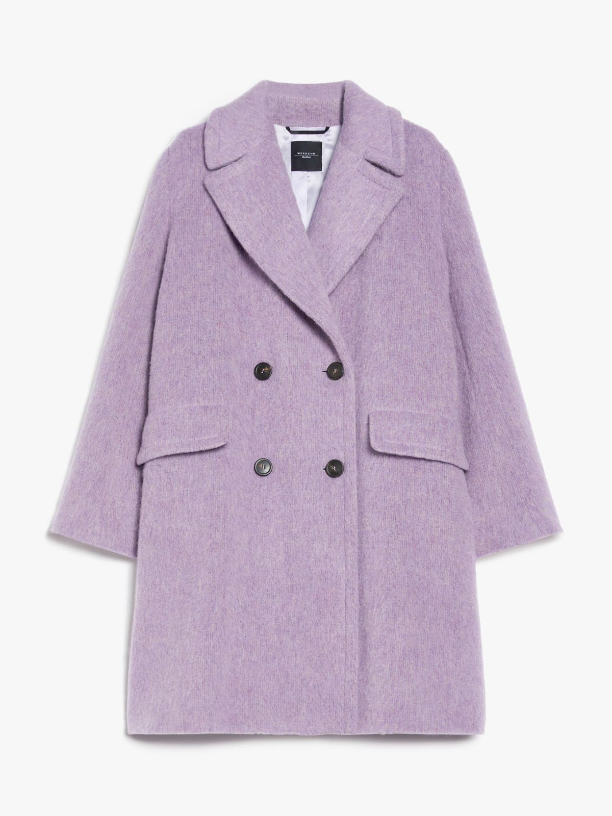 Double-breasted wool-blend coat