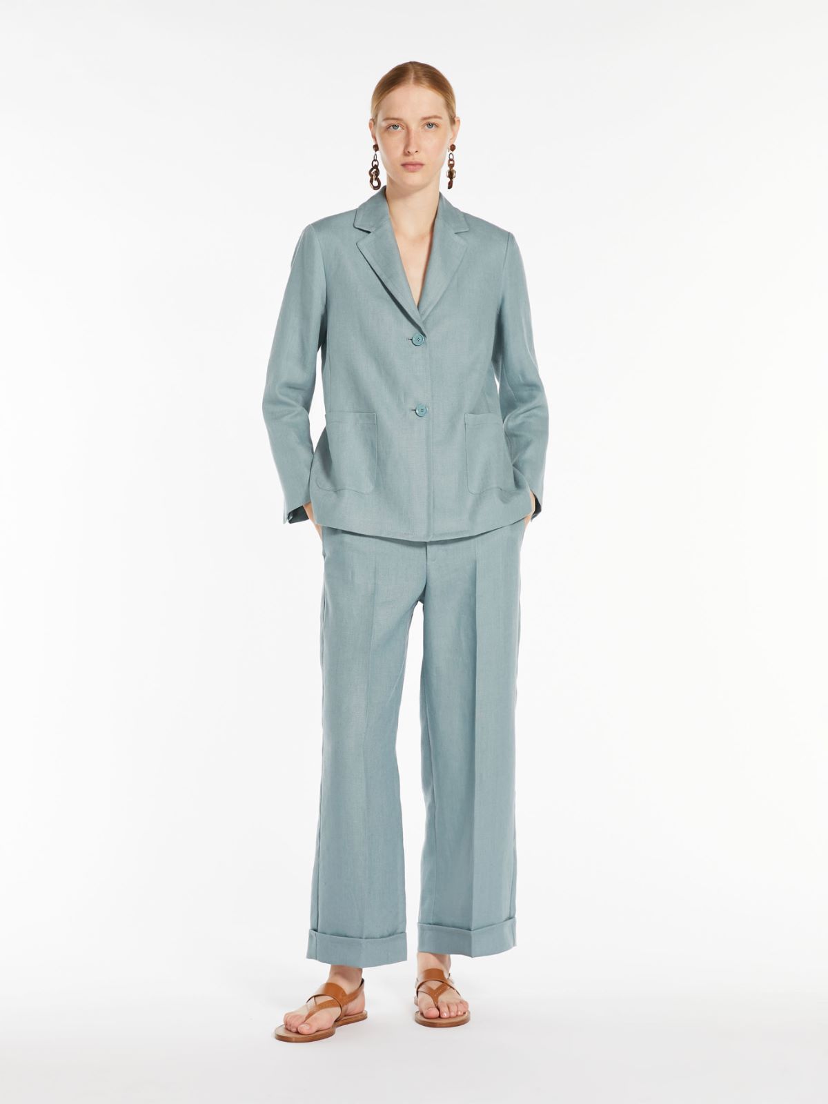 Single-breasted linen jacket