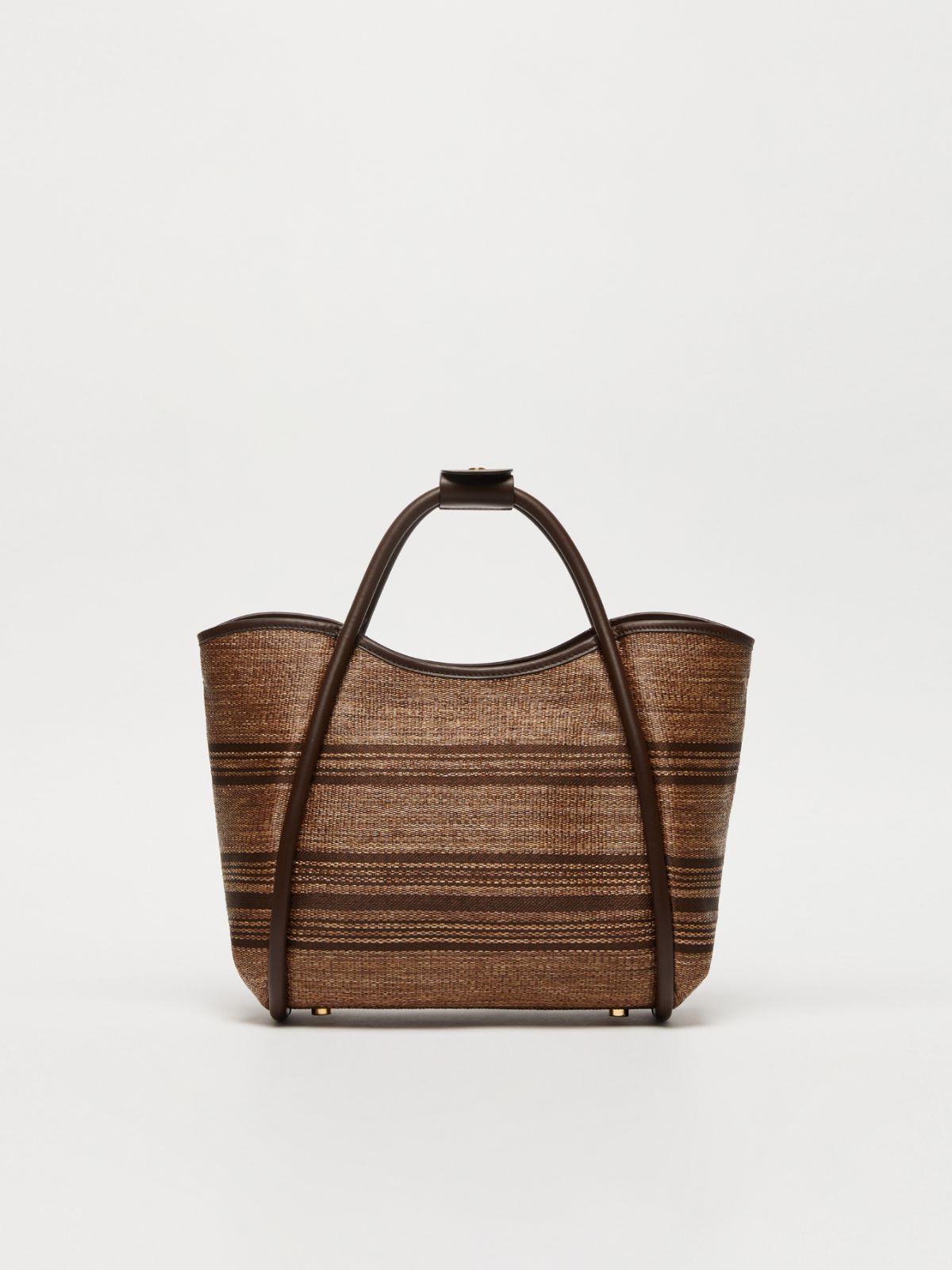 Jacquard raffia-effect fabric small Marine bag