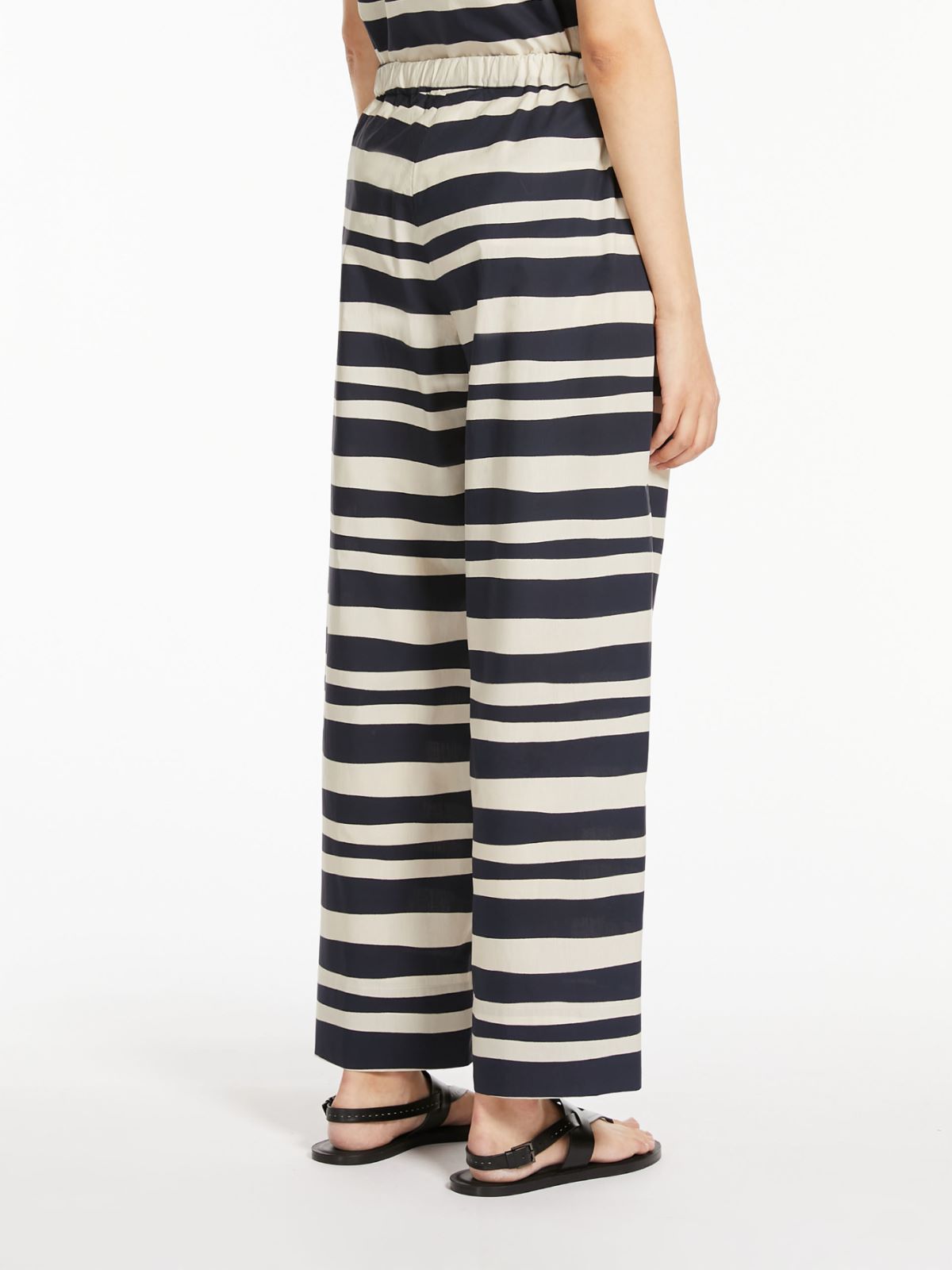 Poplin trousers with drawstring