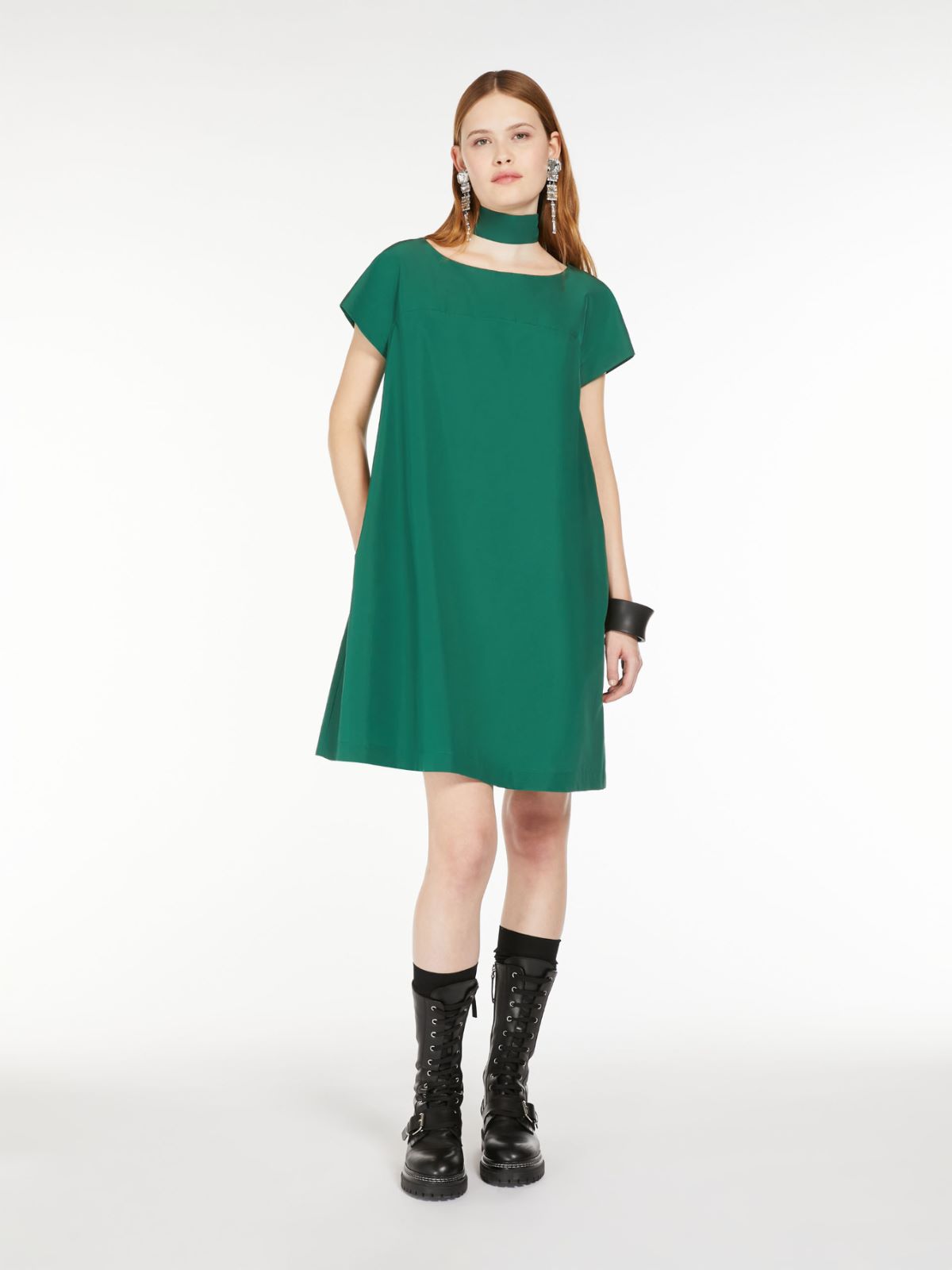 Flared taffeta dress