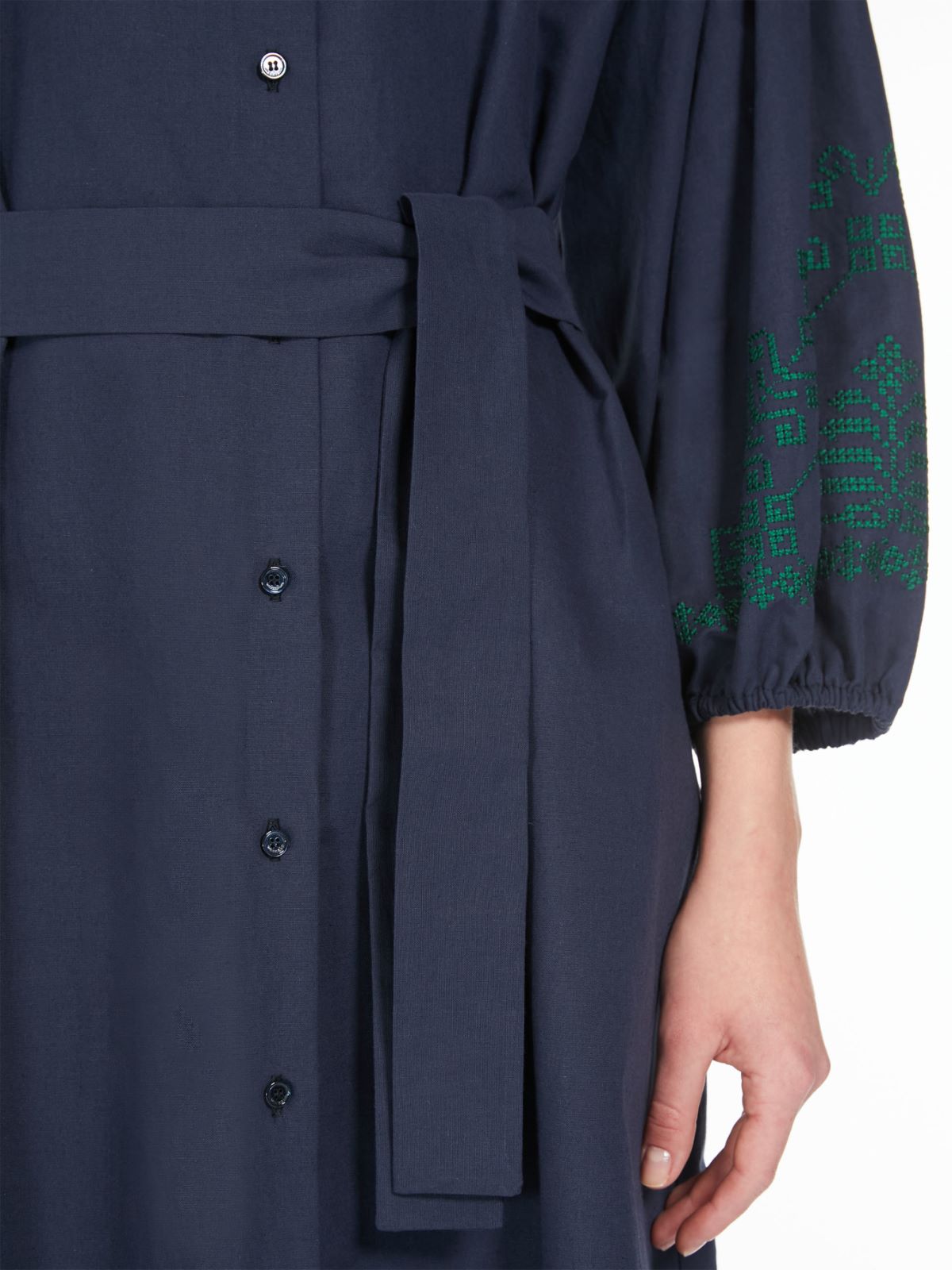 Cotton and linen shirt dress