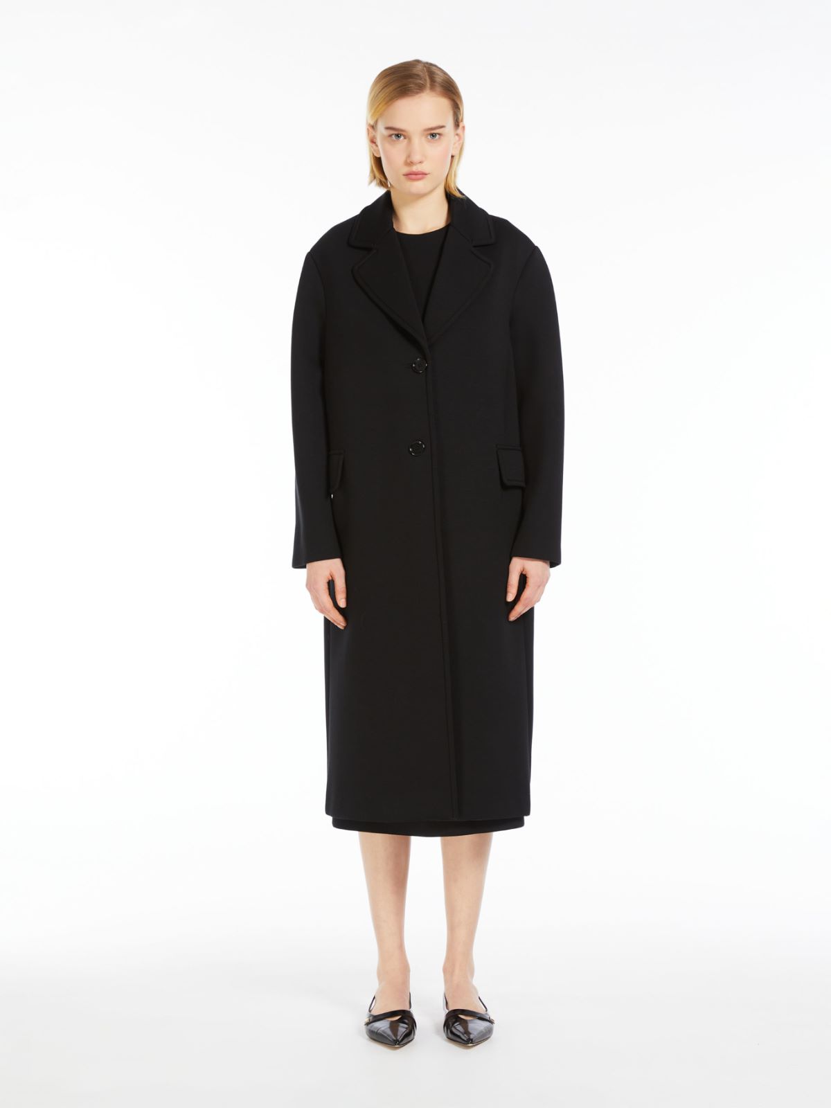 Jersey midi coat