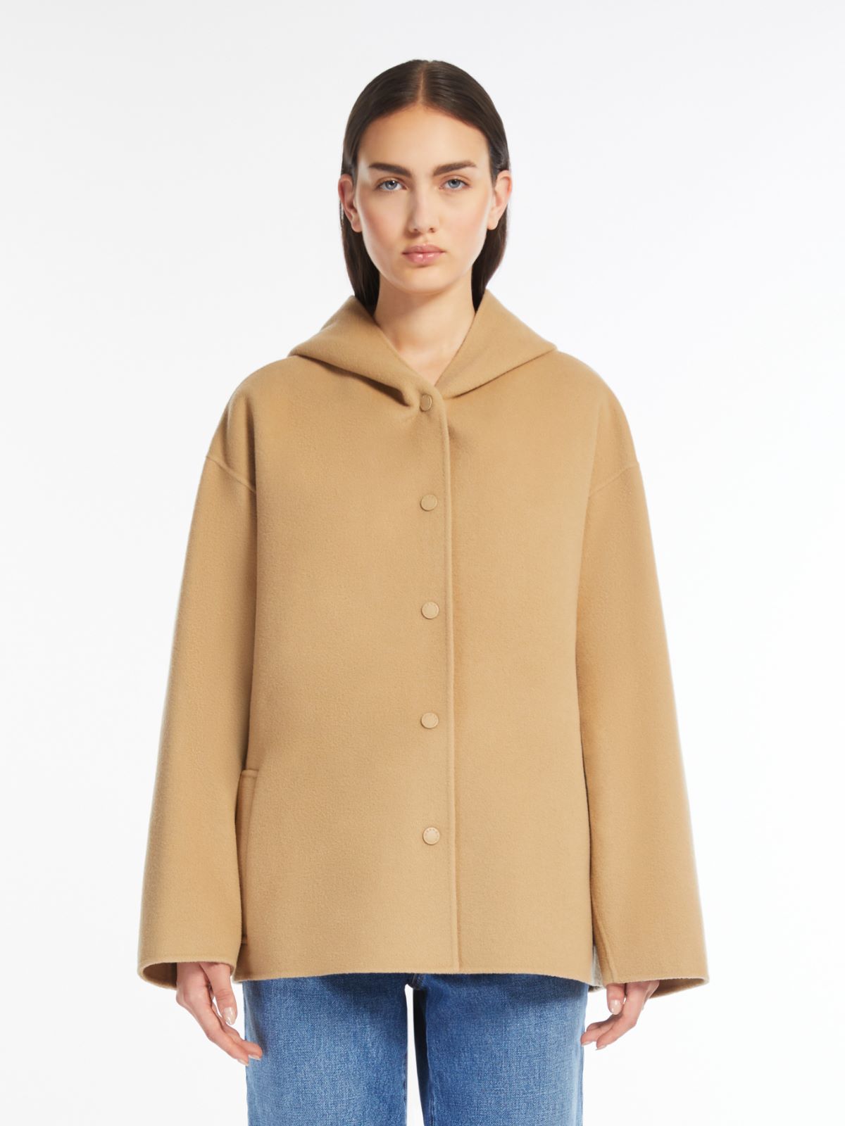 Hooded wool coat