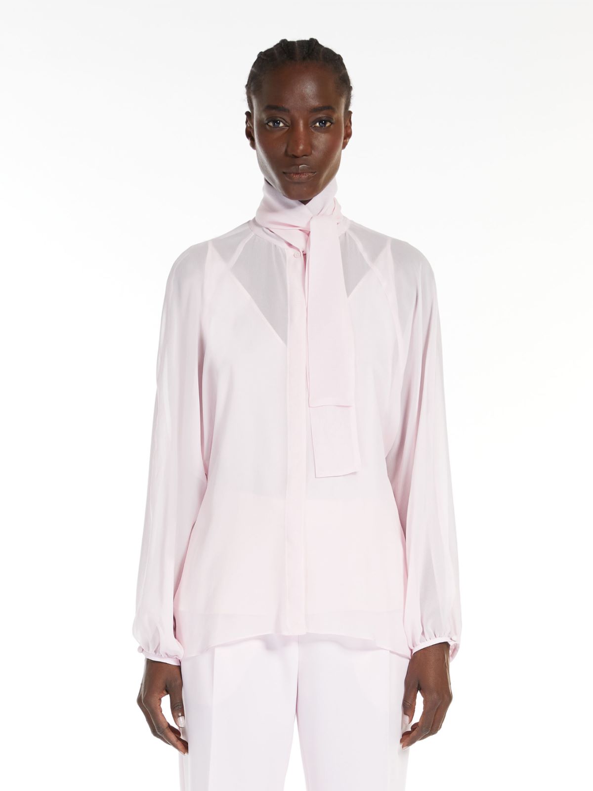 Georgette blouse with bow