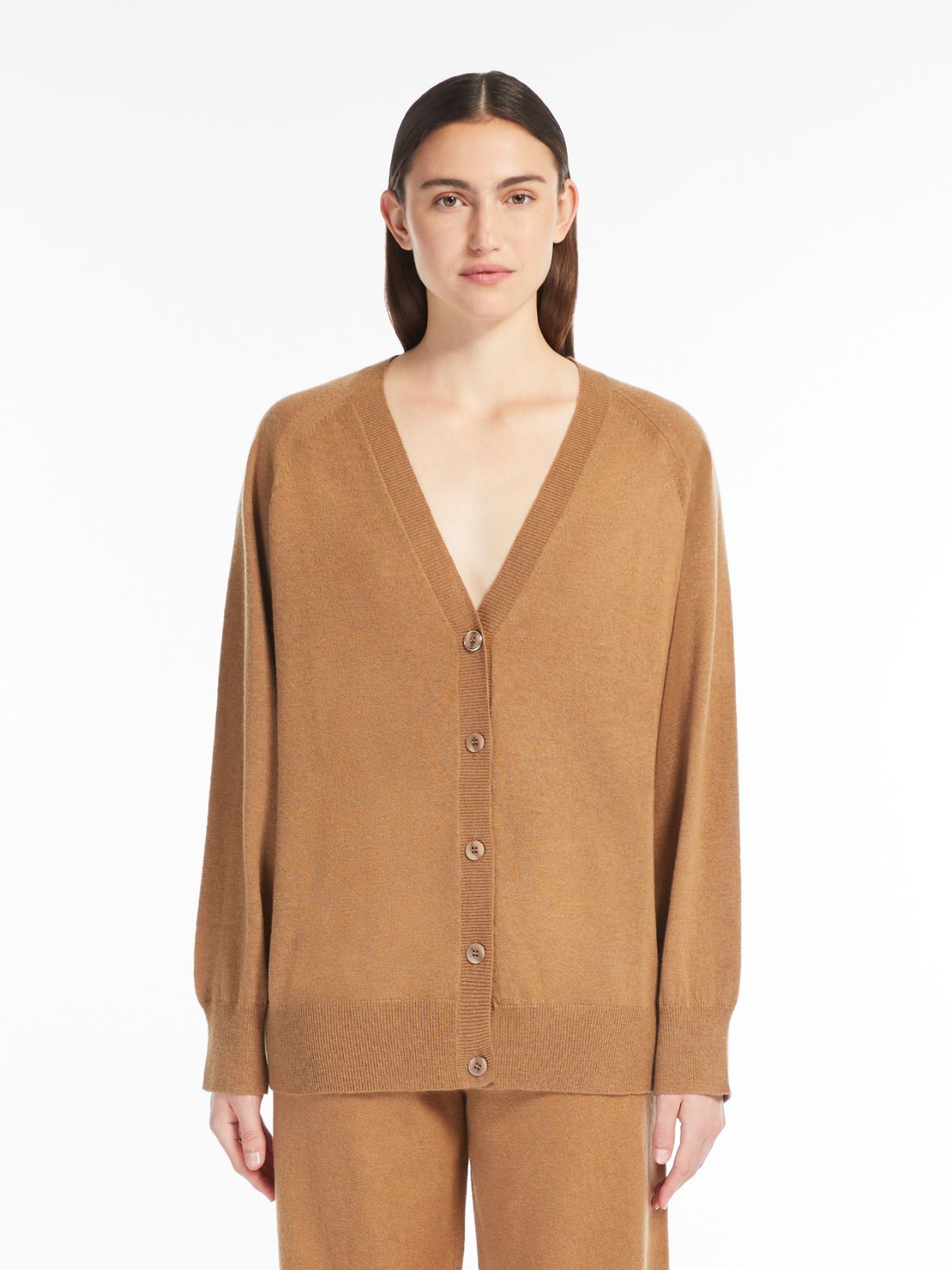 Wool and cashmere V-neck cardigan