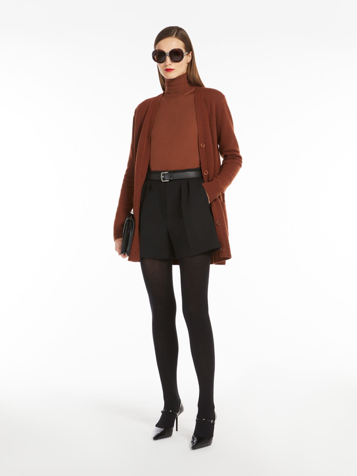 Wool and cashmere cardigan with sequins