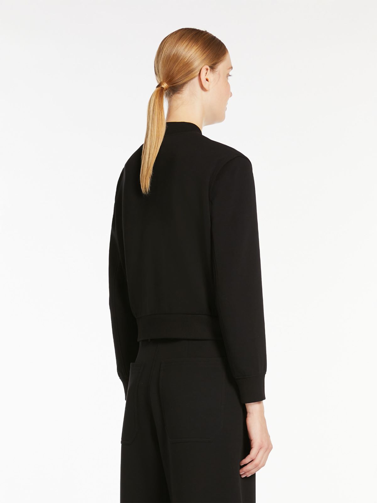 Cropped bomber jacket in scuba jersey