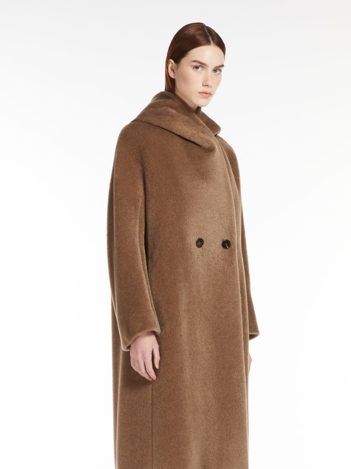 Alpaca and wool coat with belt