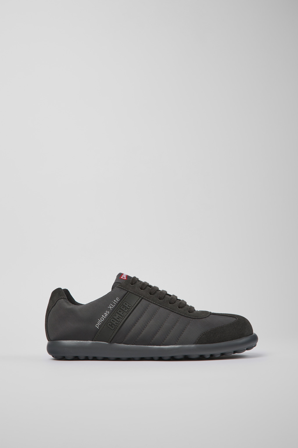 Gray textile and nubuck shoes for men