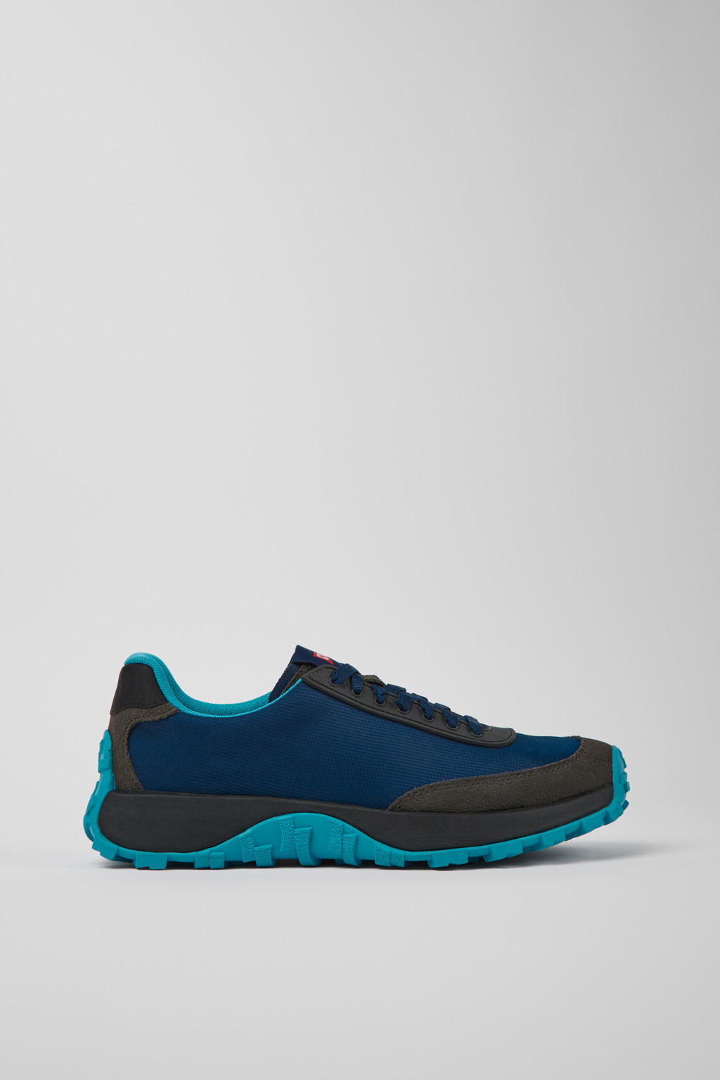 Blue recycled PET and nubuck sneakers for men