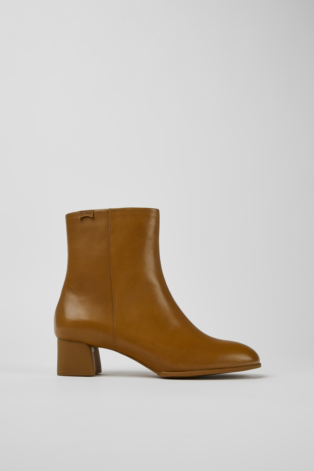 Brown leather ankle boots