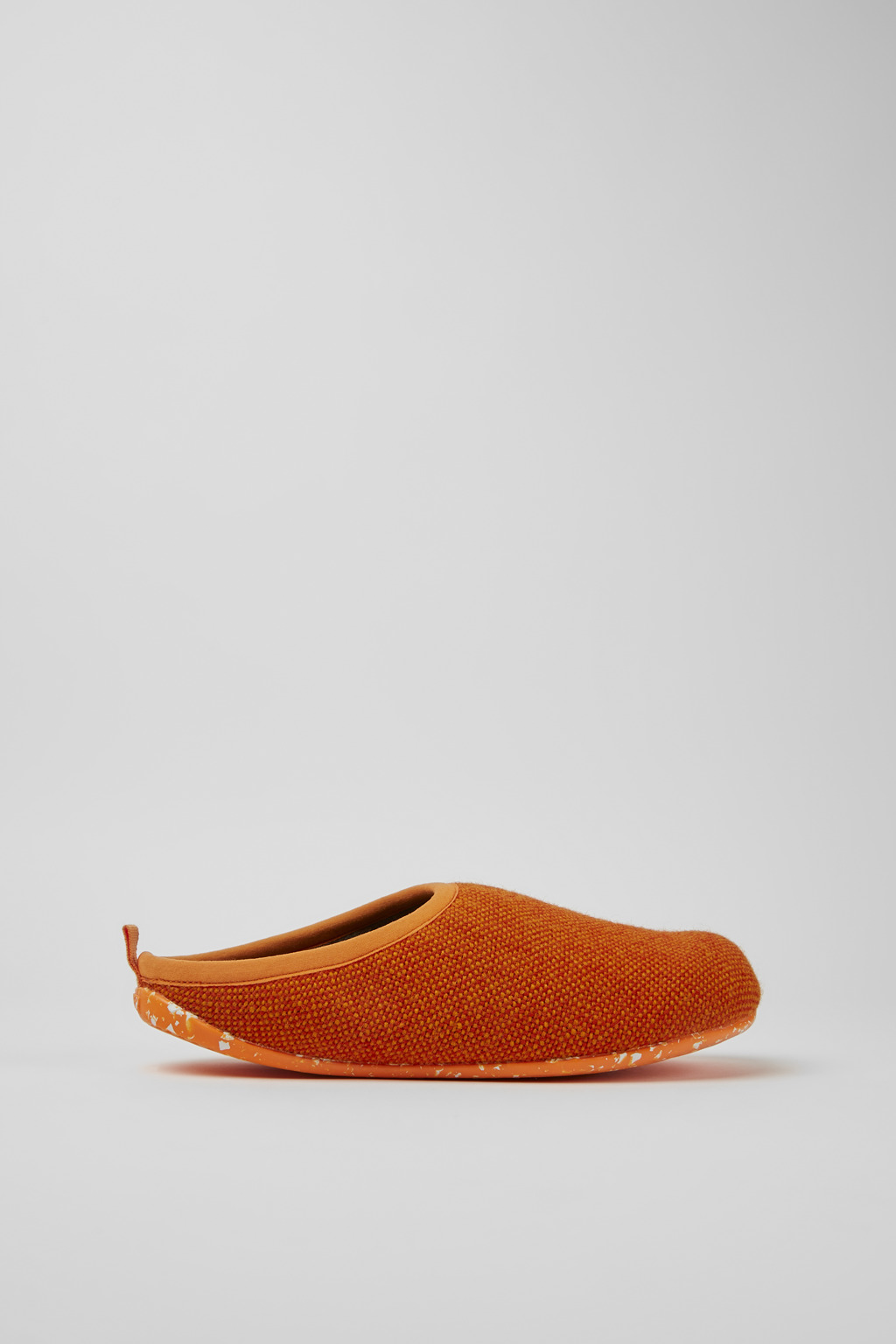Orange wool and viscose slippers for men