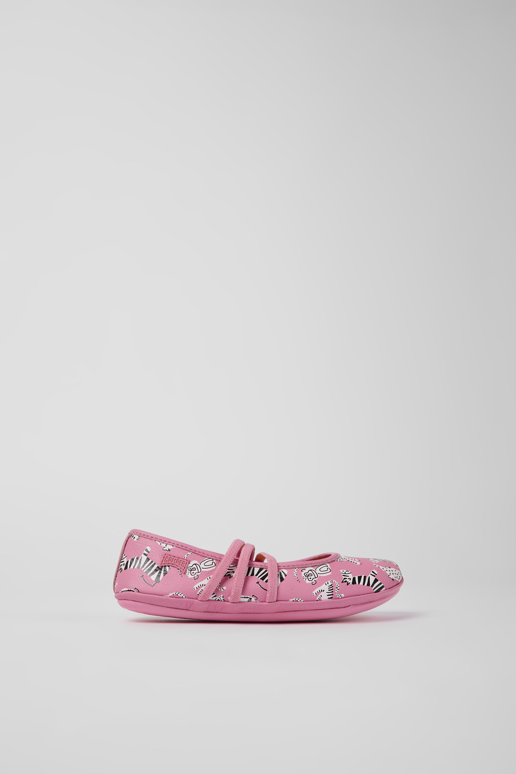 Pink leather ballerinas for kids