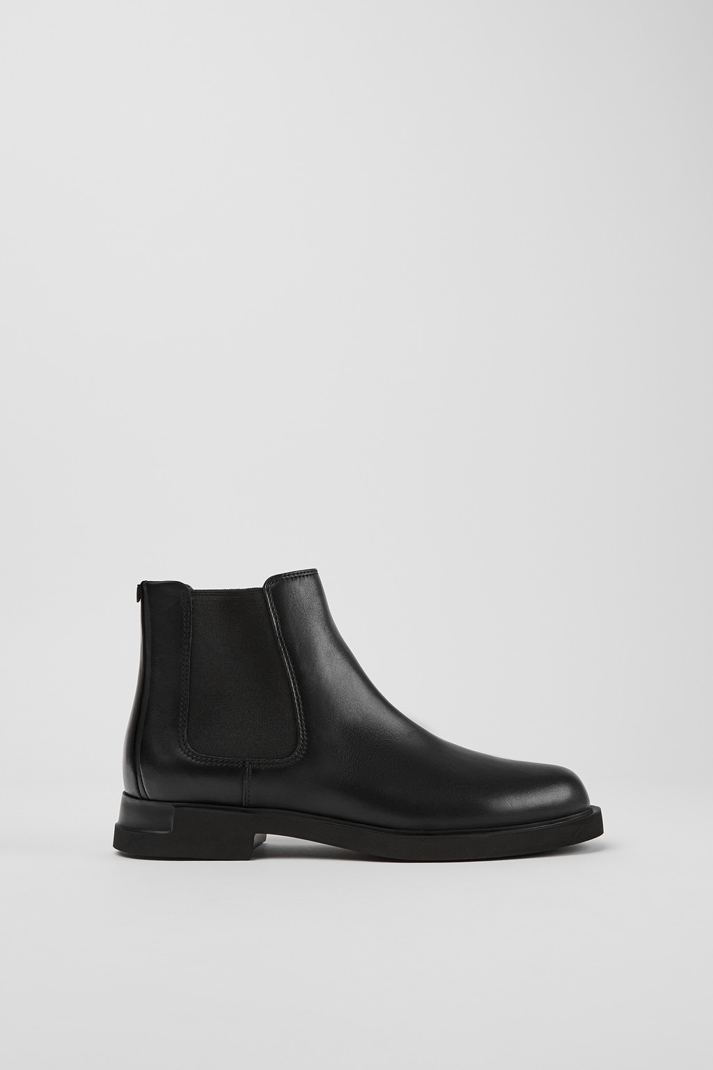 Black leather chelsea boots for women